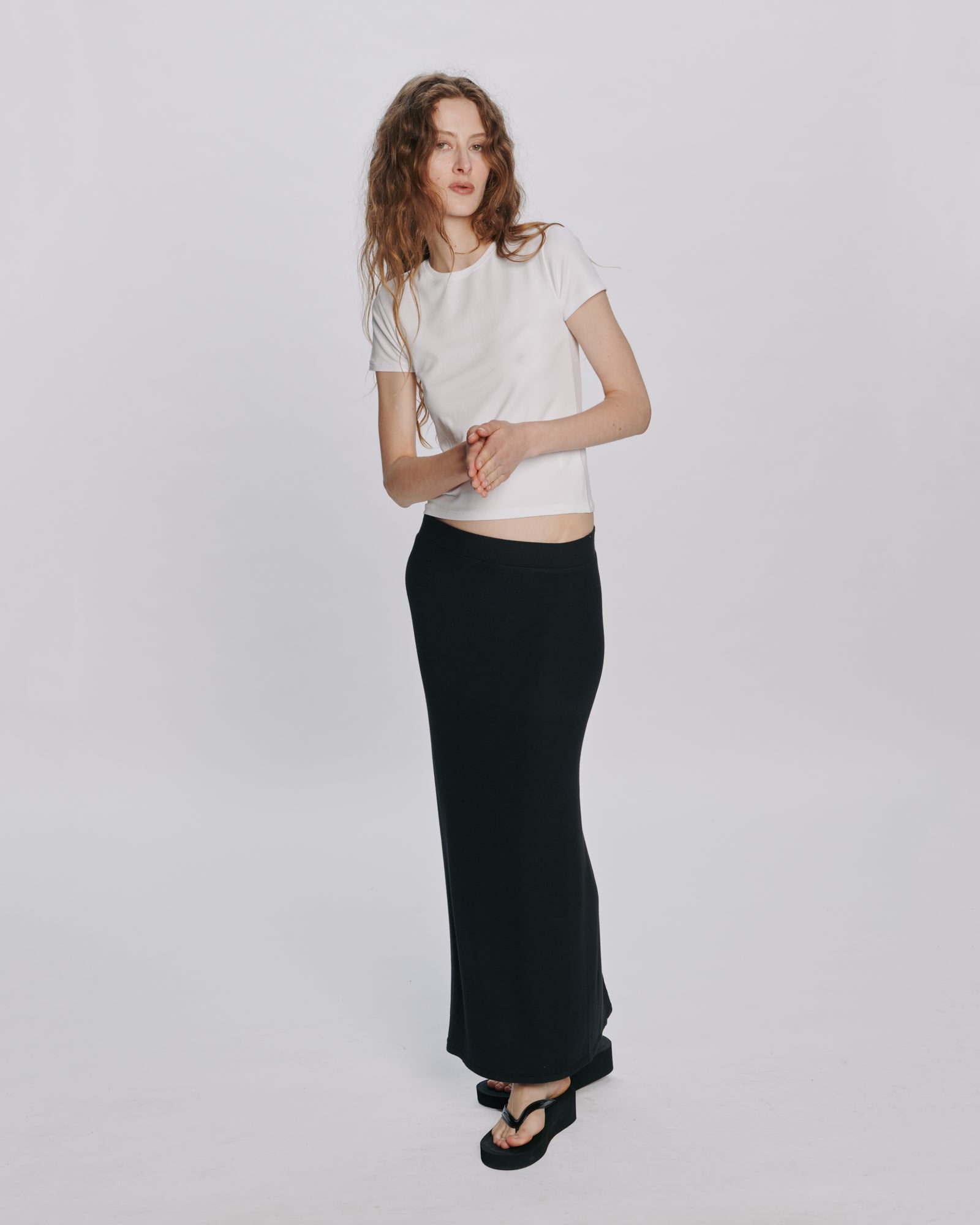 Stretch Cotton Baby Tee - White