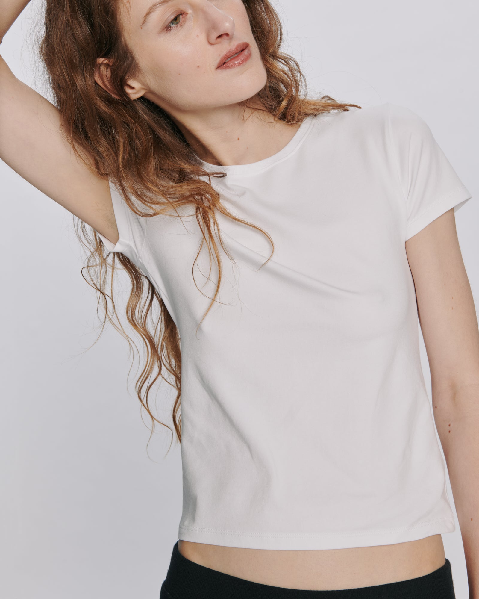 Stretch Cotton Baby Tee - White