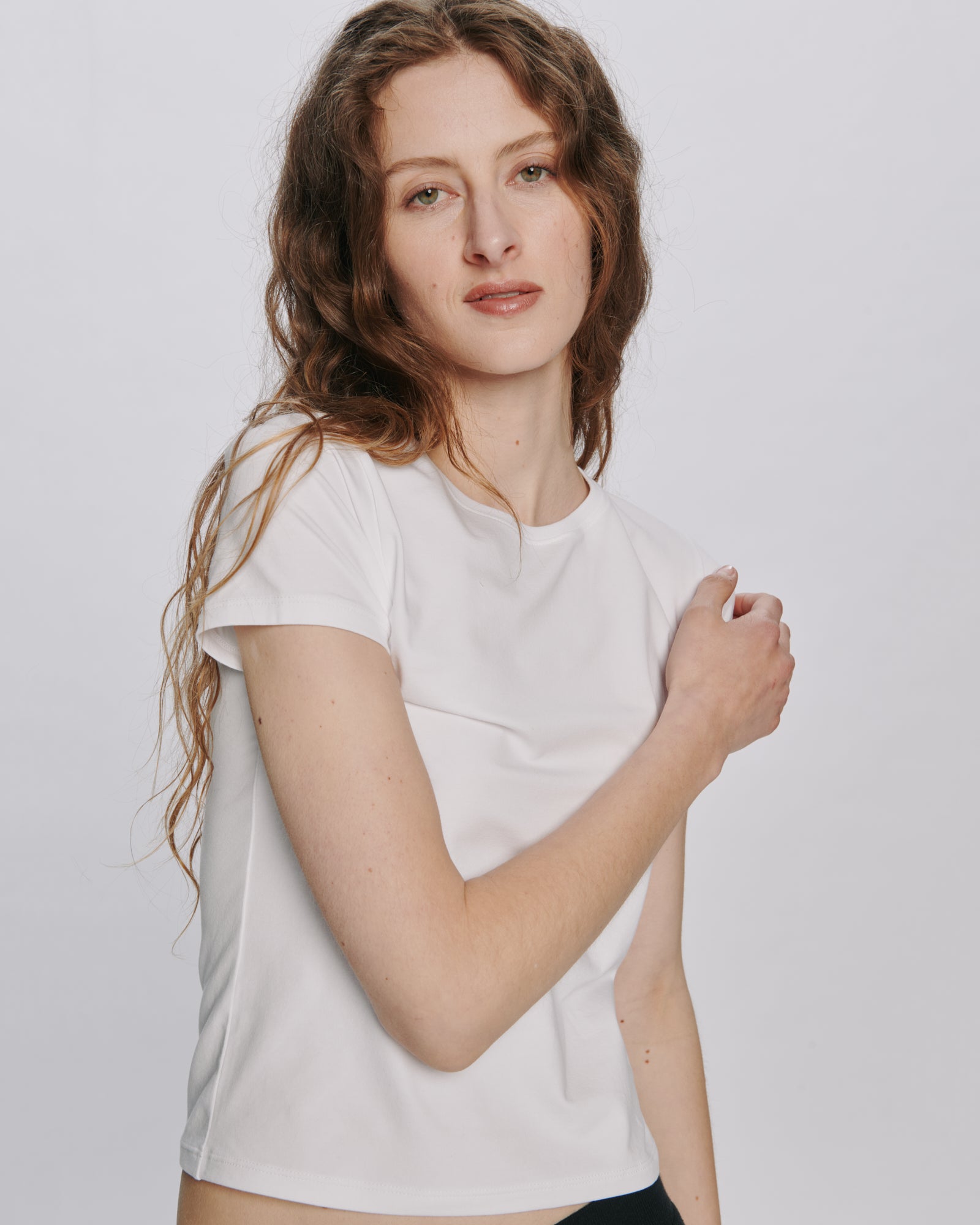 Stretch Cotton Baby Tee - White