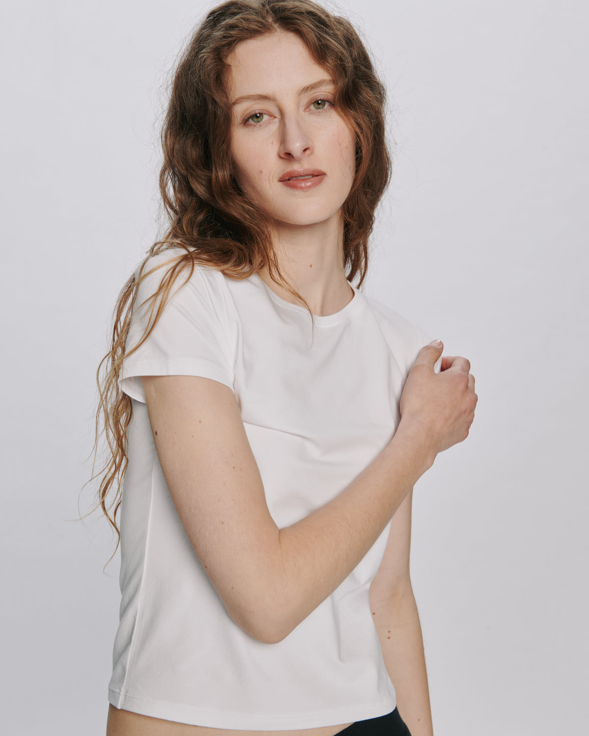 Stretch Cotton Baby Tee - White