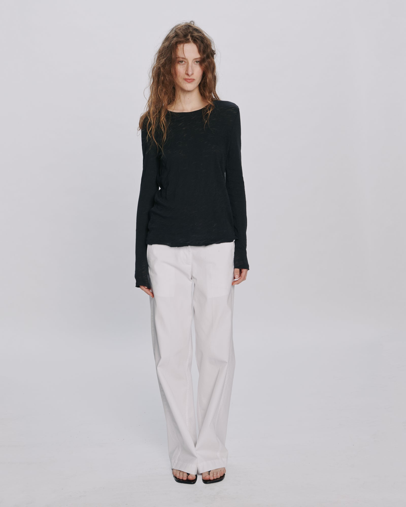 Slub Jersey Long Sleeve Destroyed Wash Tee - Black – ATM Anthony
