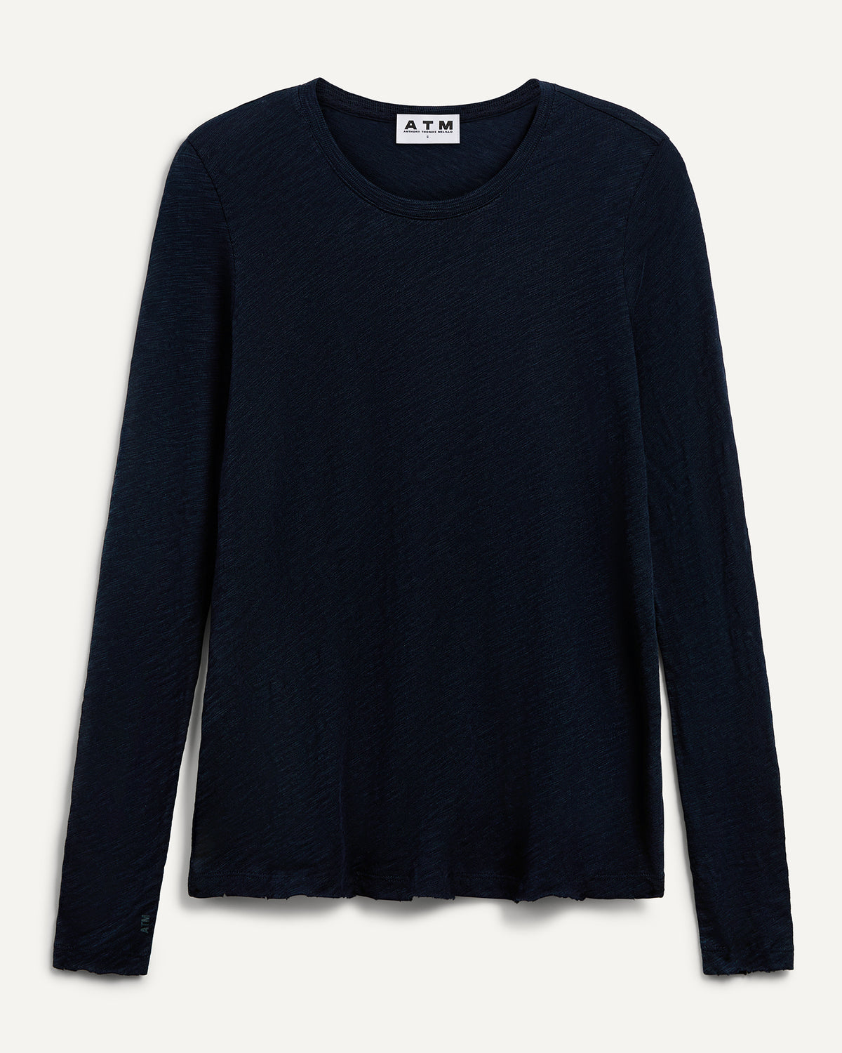 Slub Jersey Long Sleeve Destroyed Wash Tee - Midnight