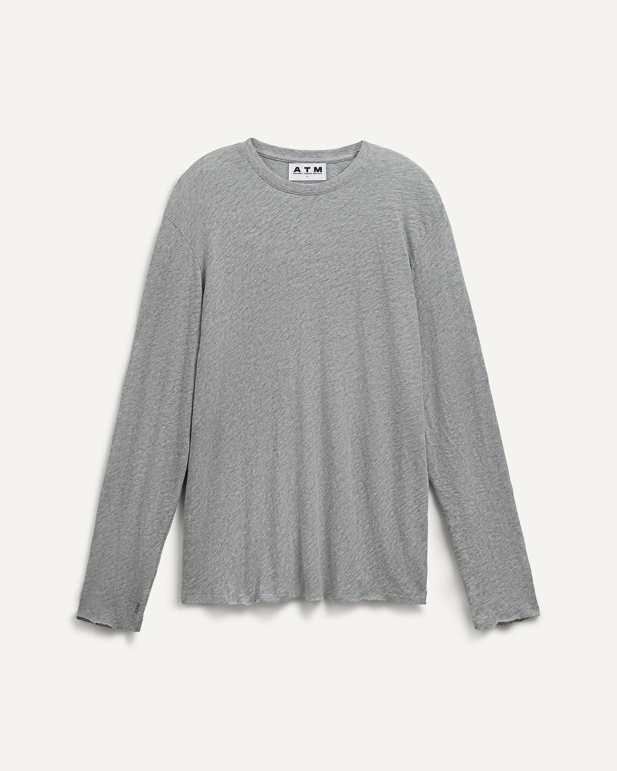 Slub Jersey Long Sleeve Destroyed Wash Tee - Heather Grey