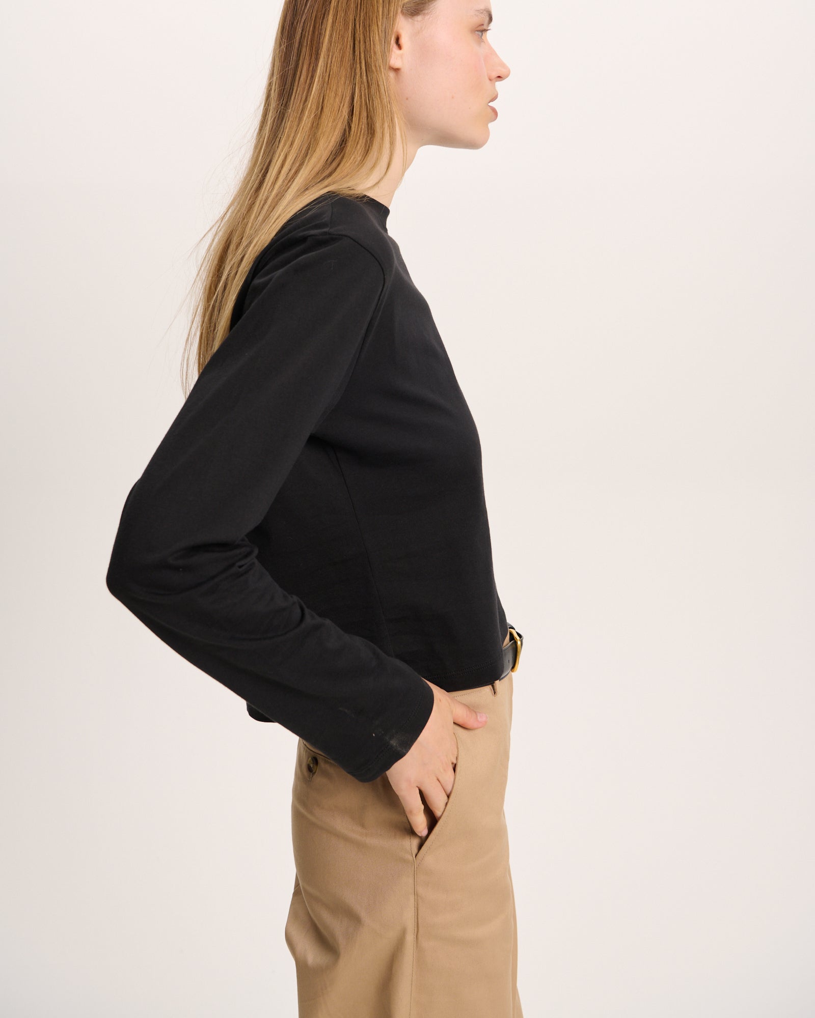 Classic Jersey Long Sleeve Boy Tee - Black
