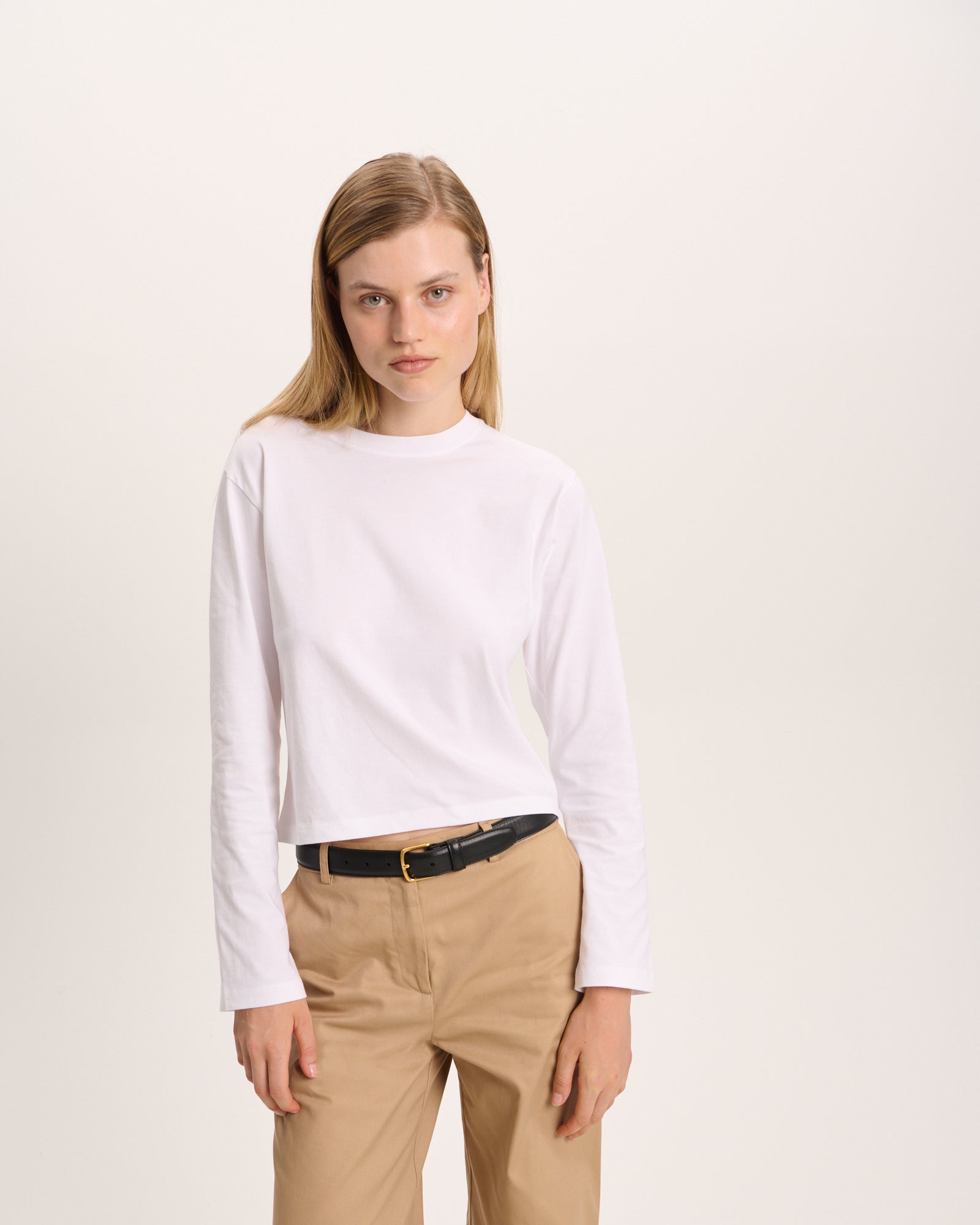 Classic Jersey Long Sleeve Boy Tee - White