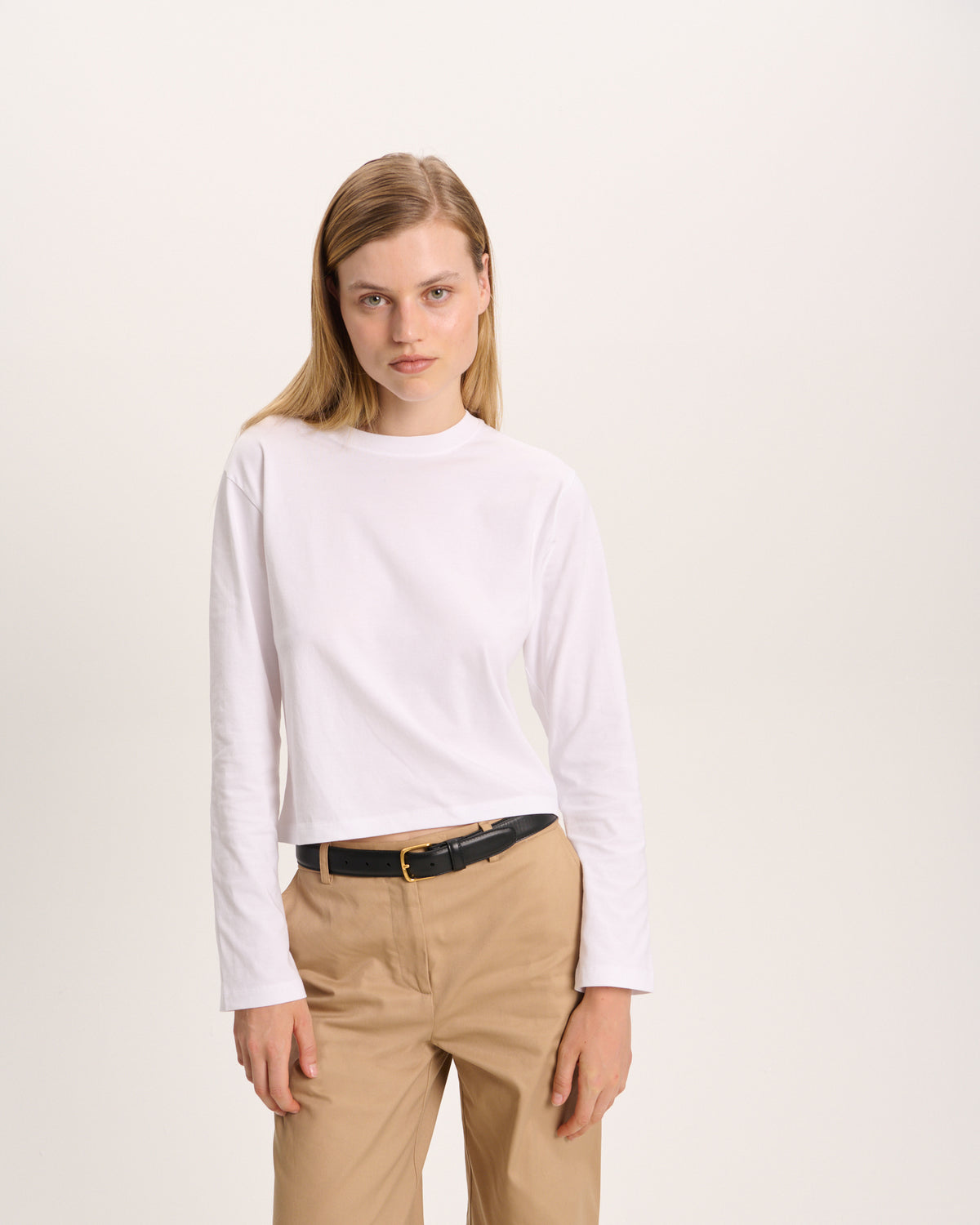 Classic Jersey Long Sleeve Boy Tee - White