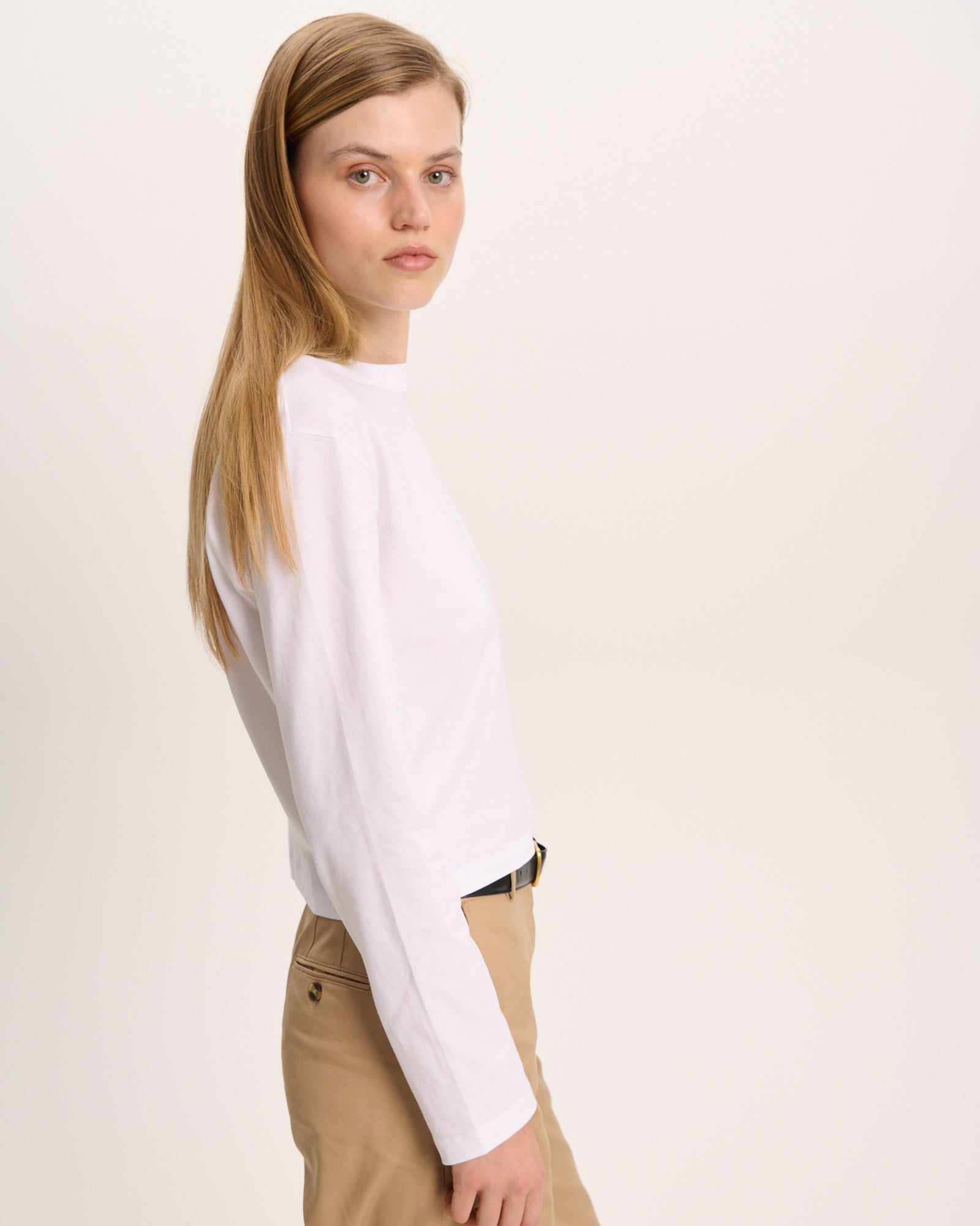 Classic Jersey Long Sleeve Boy Tee - White