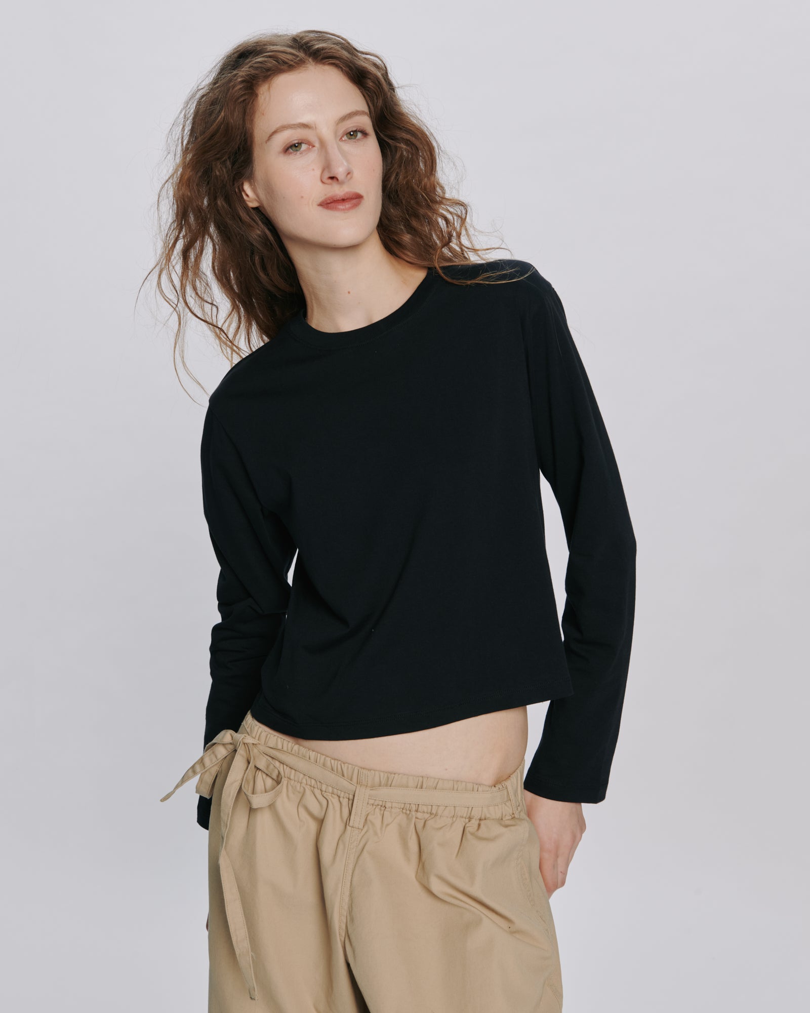 Classic Jersey Long Sleeve Boy Tee - Black