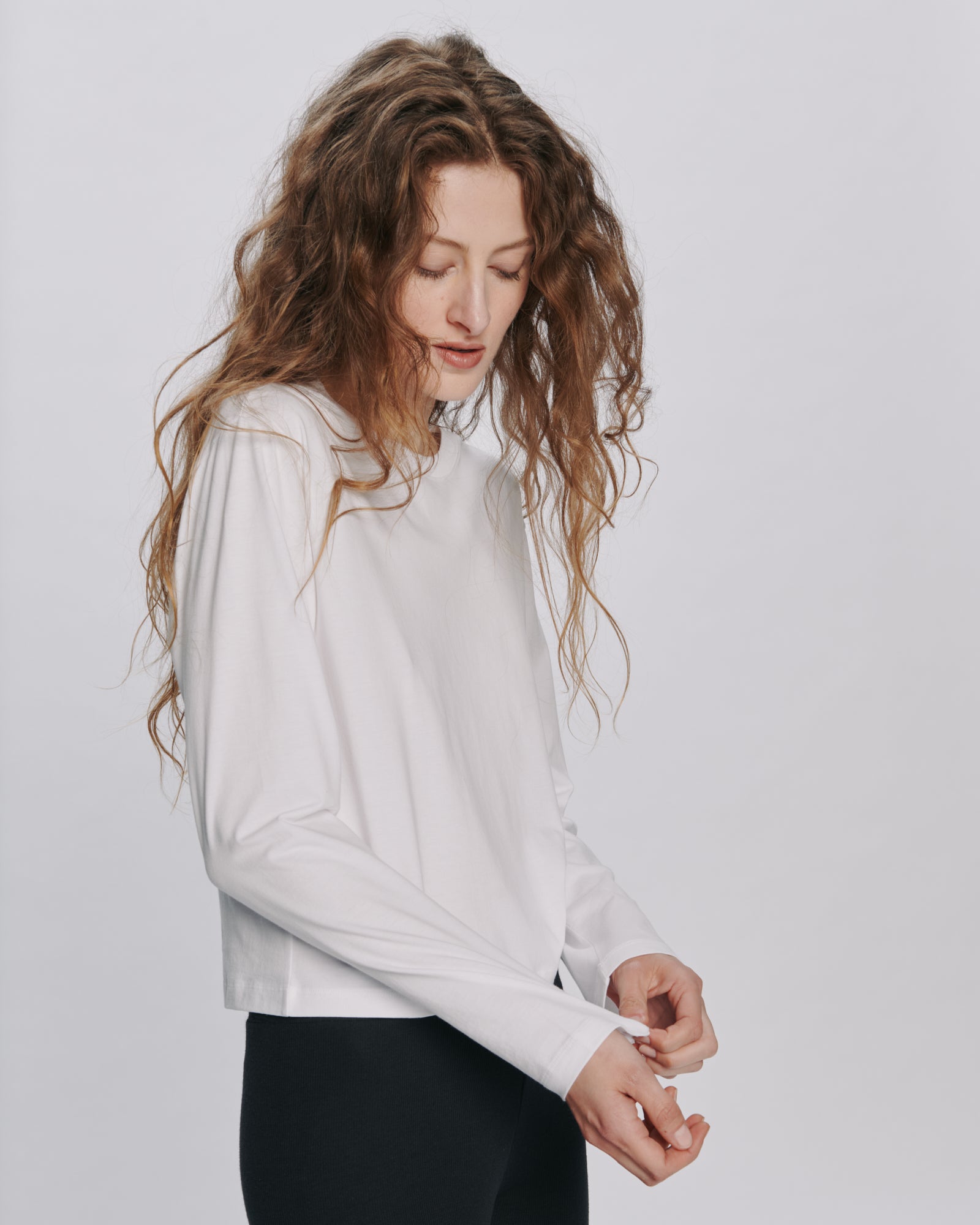 Classic Jersey Long Sleeve Boy Tee - White