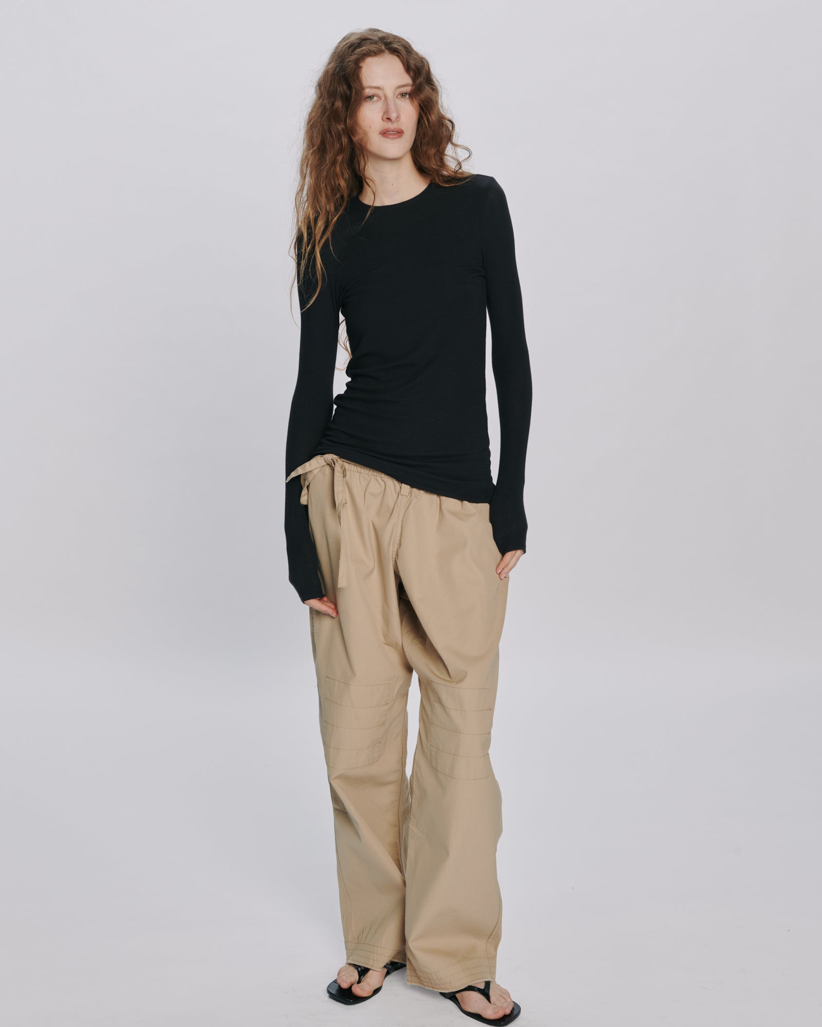 Modal Rib Long Sleeve Crew - Black – ATM Anthony Thomas Melillo