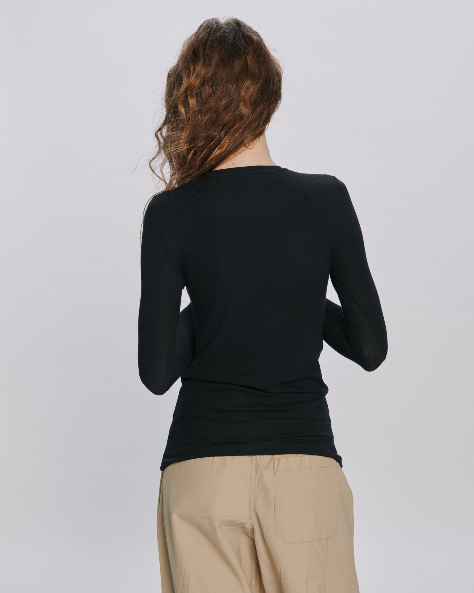 【完売品】 ジェントルイス Rib Long Sleeve Tee black Modal Rib Long Sleeve Crew - Black – ATM Anthony Thomas Melillo