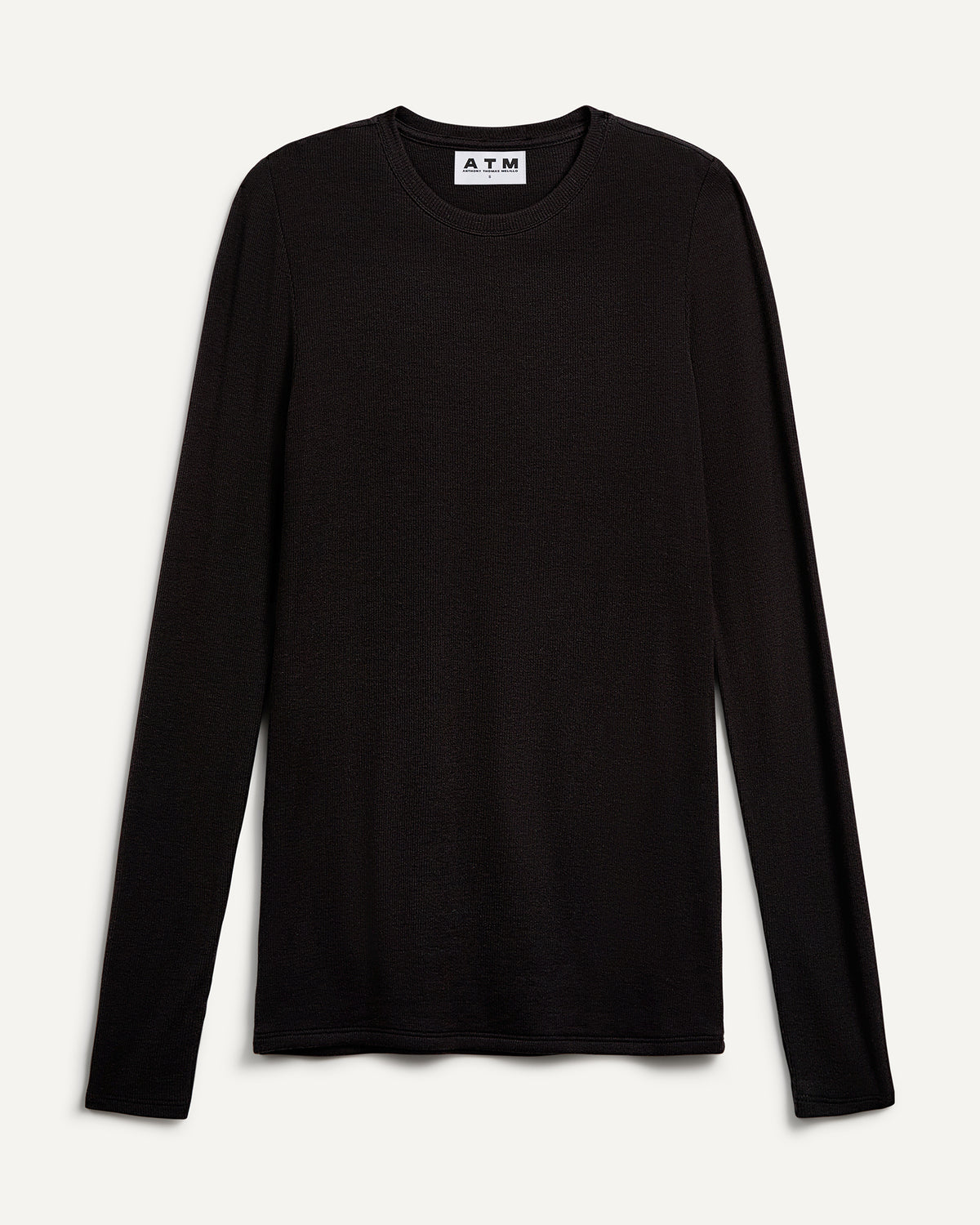 Modal Rib Long Sleeve Crew - Black