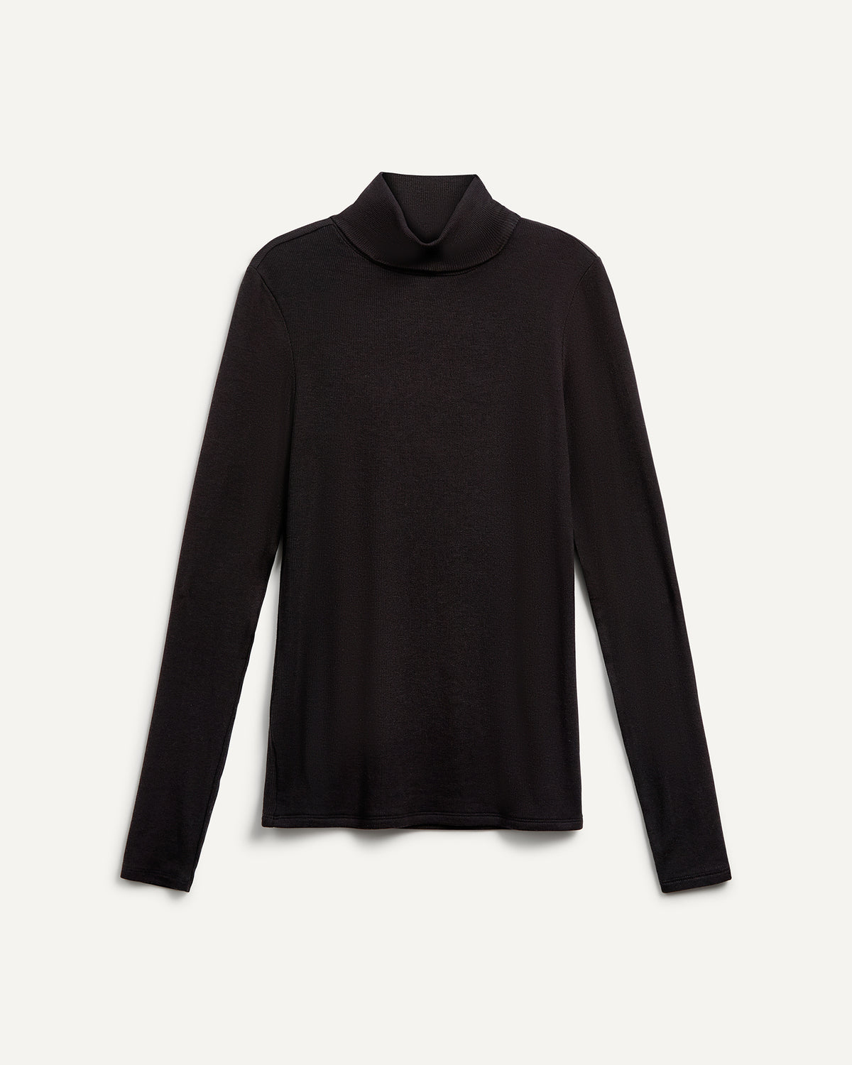 Modal Rib Turtleneck - Black
