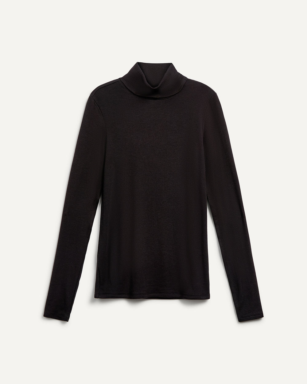 Modal Rib Turtleneck - Black