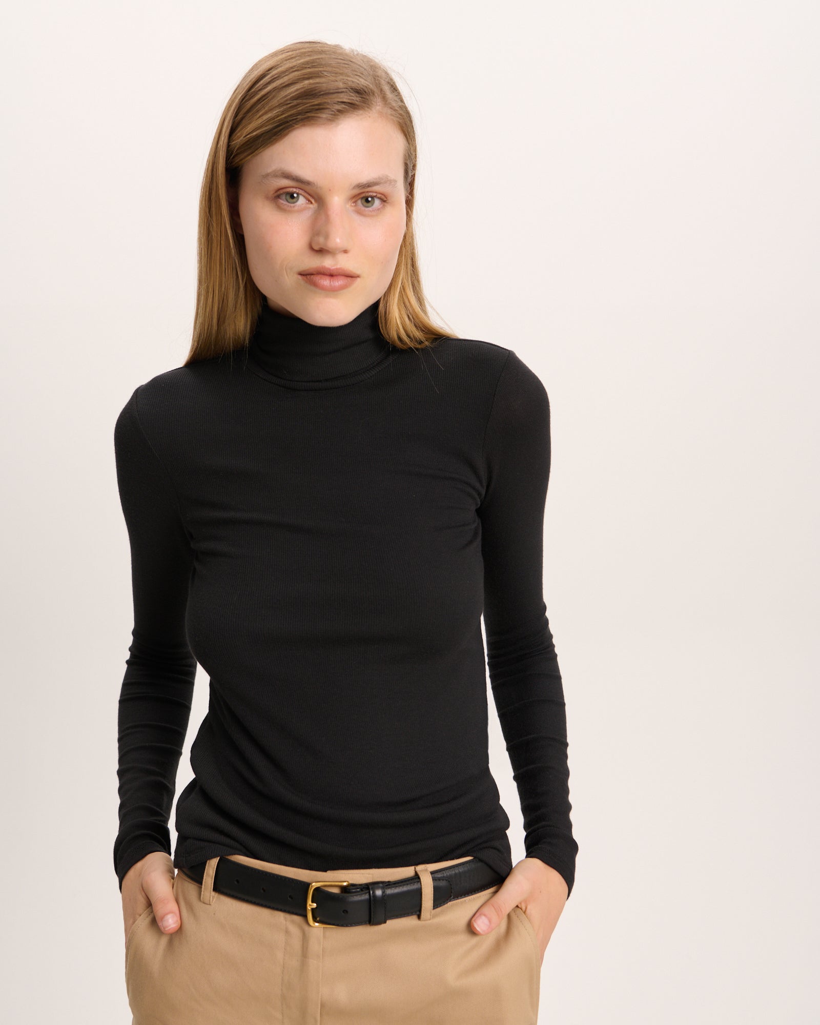ATM Anthony Thomas Melillo Modal Rib Turtleneck - Black