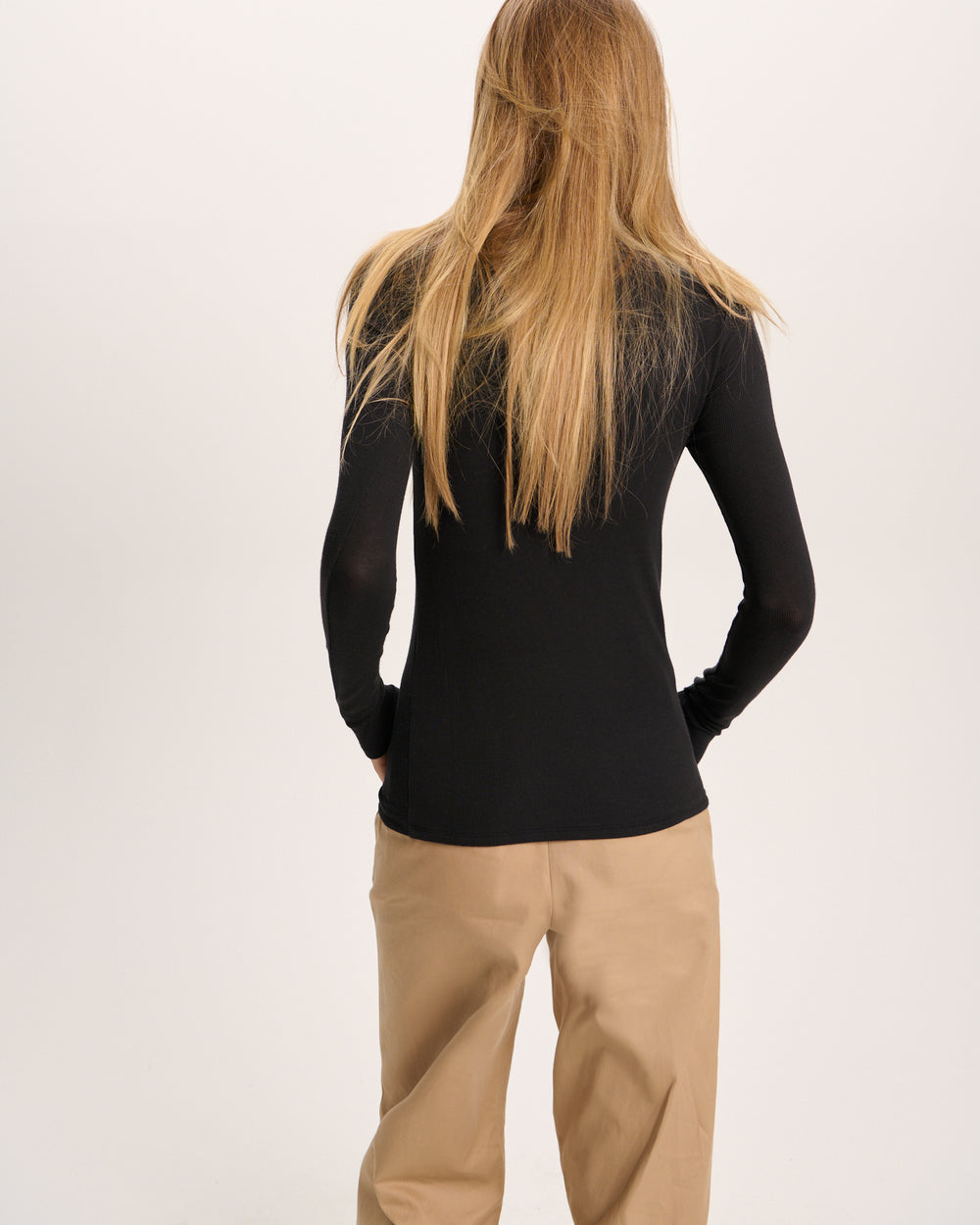 Modal Rib Turtleneck - Black