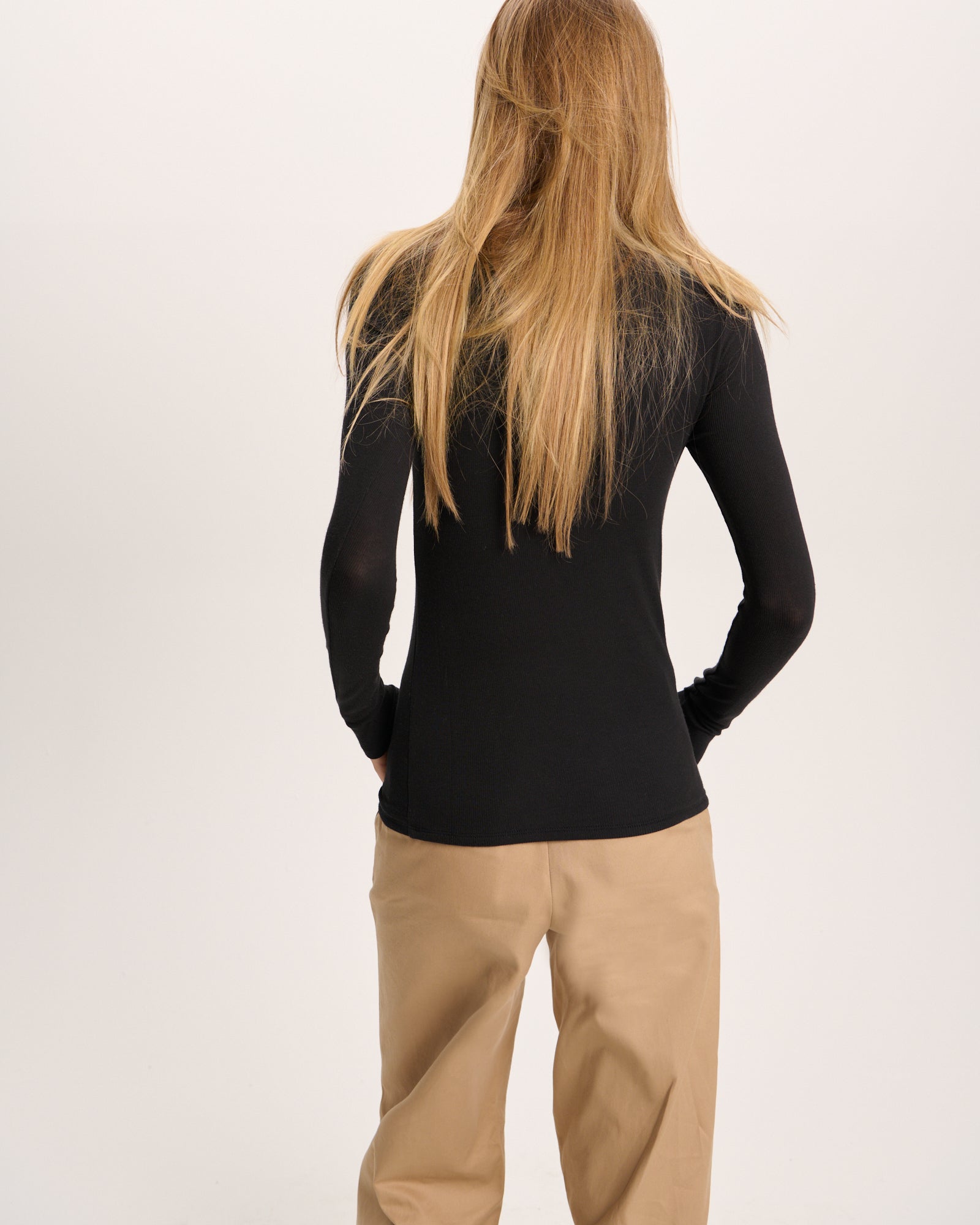 Modal Rib Turtleneck - Black