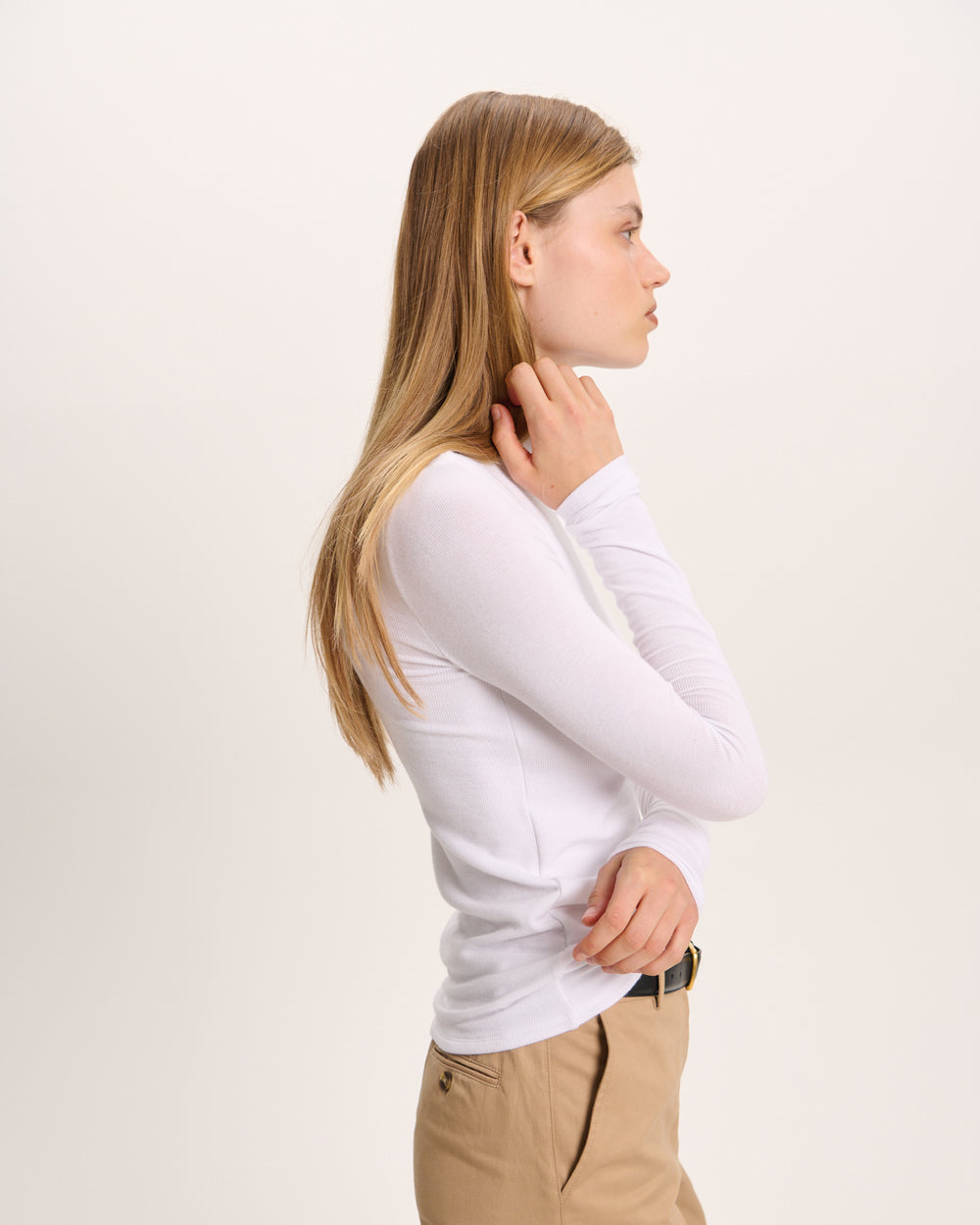 Modal Rib Turtleneck - White