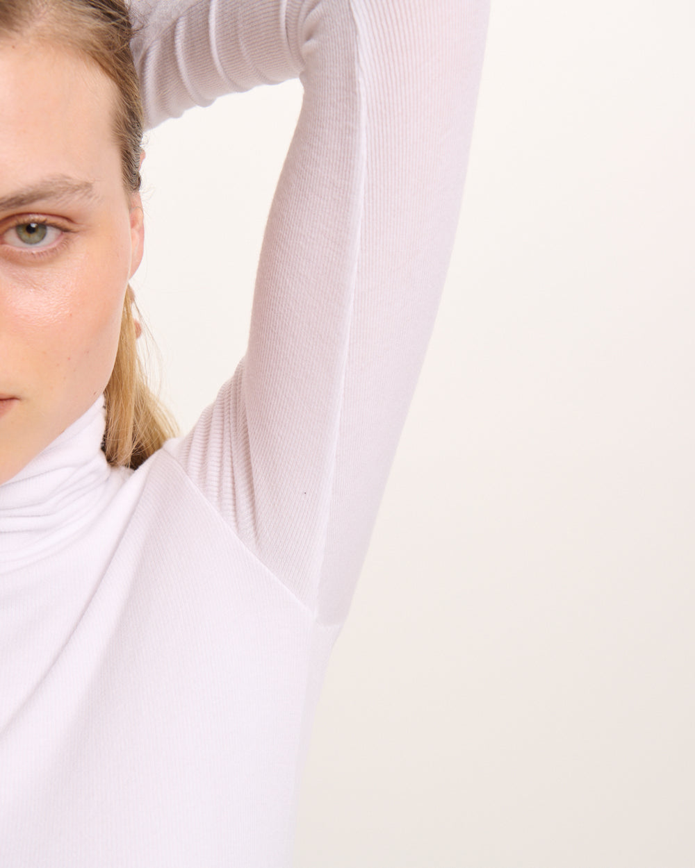 Modal Rib Turtleneck - White