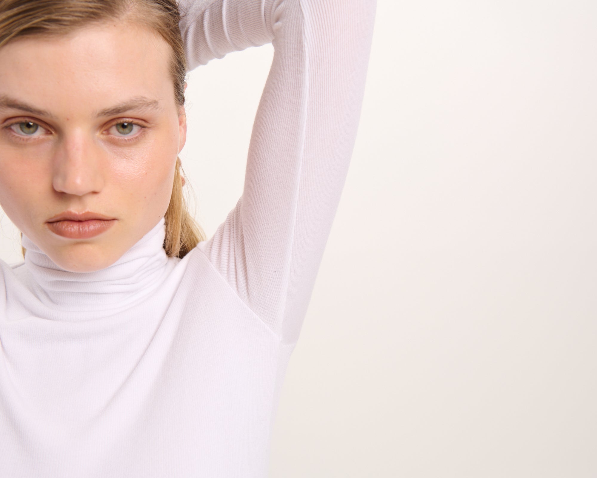Modal Rib Turtleneck - White