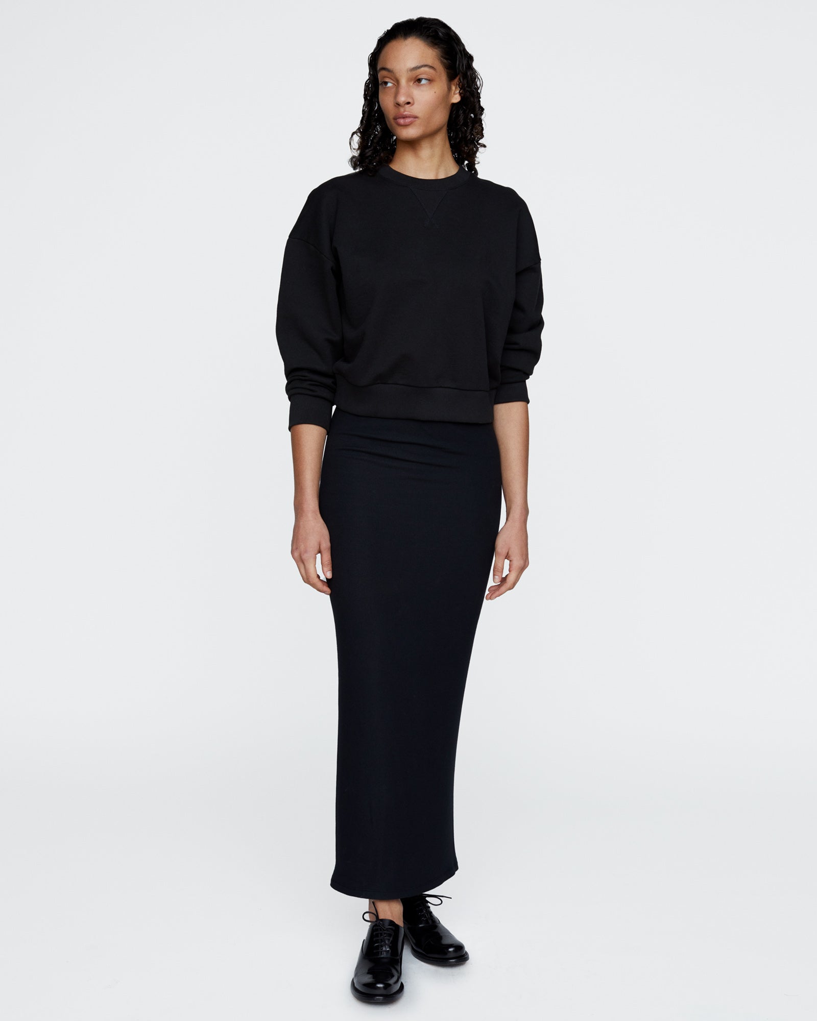 French Terry Cheer Crew Neck Sweatshirt - Black – ATM Anthony