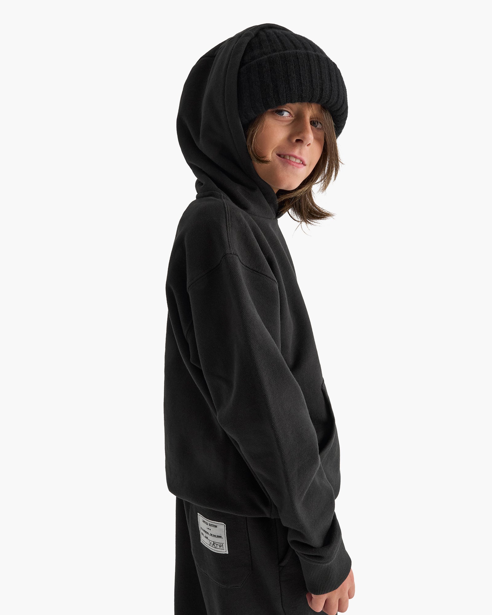 Kid's French Terry Hoodie - Black