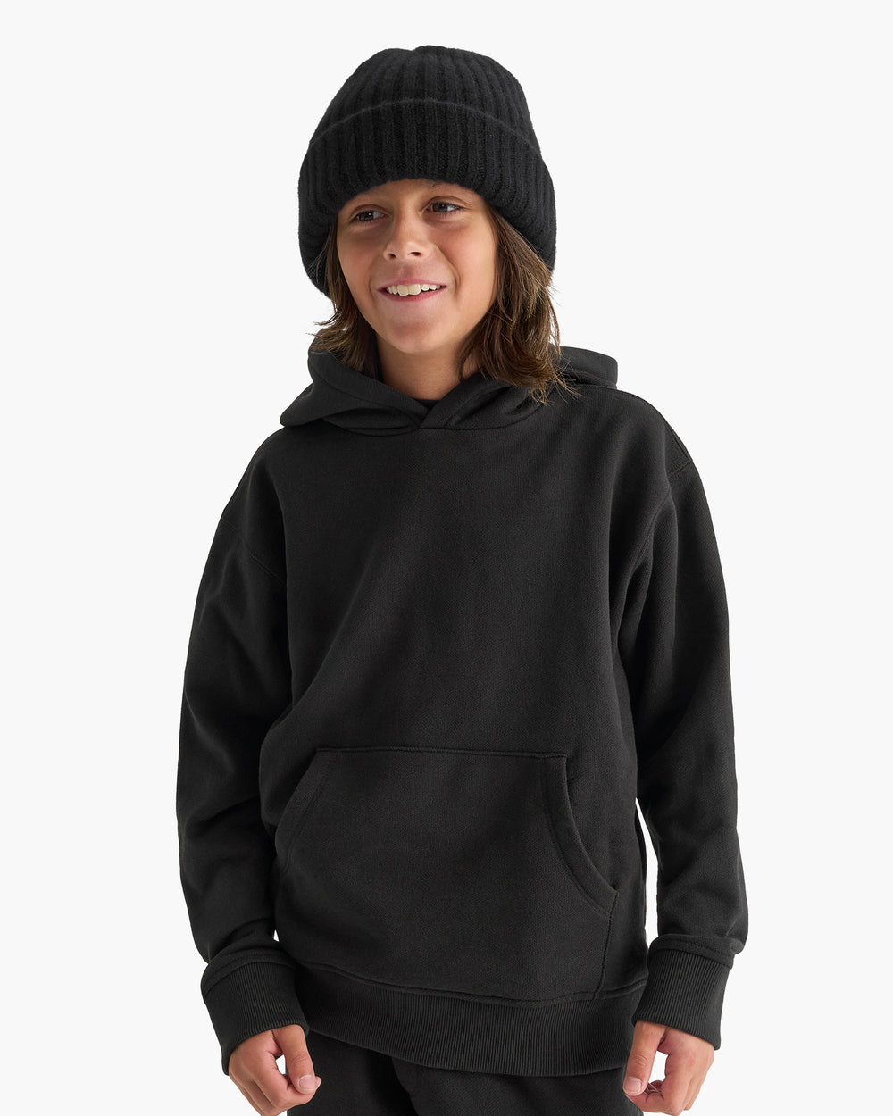 Kid's French Terry Hoodie - Black