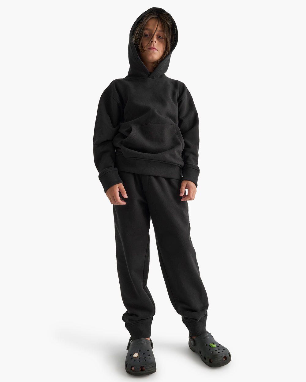 Kid's French Terry Hoodie - Black