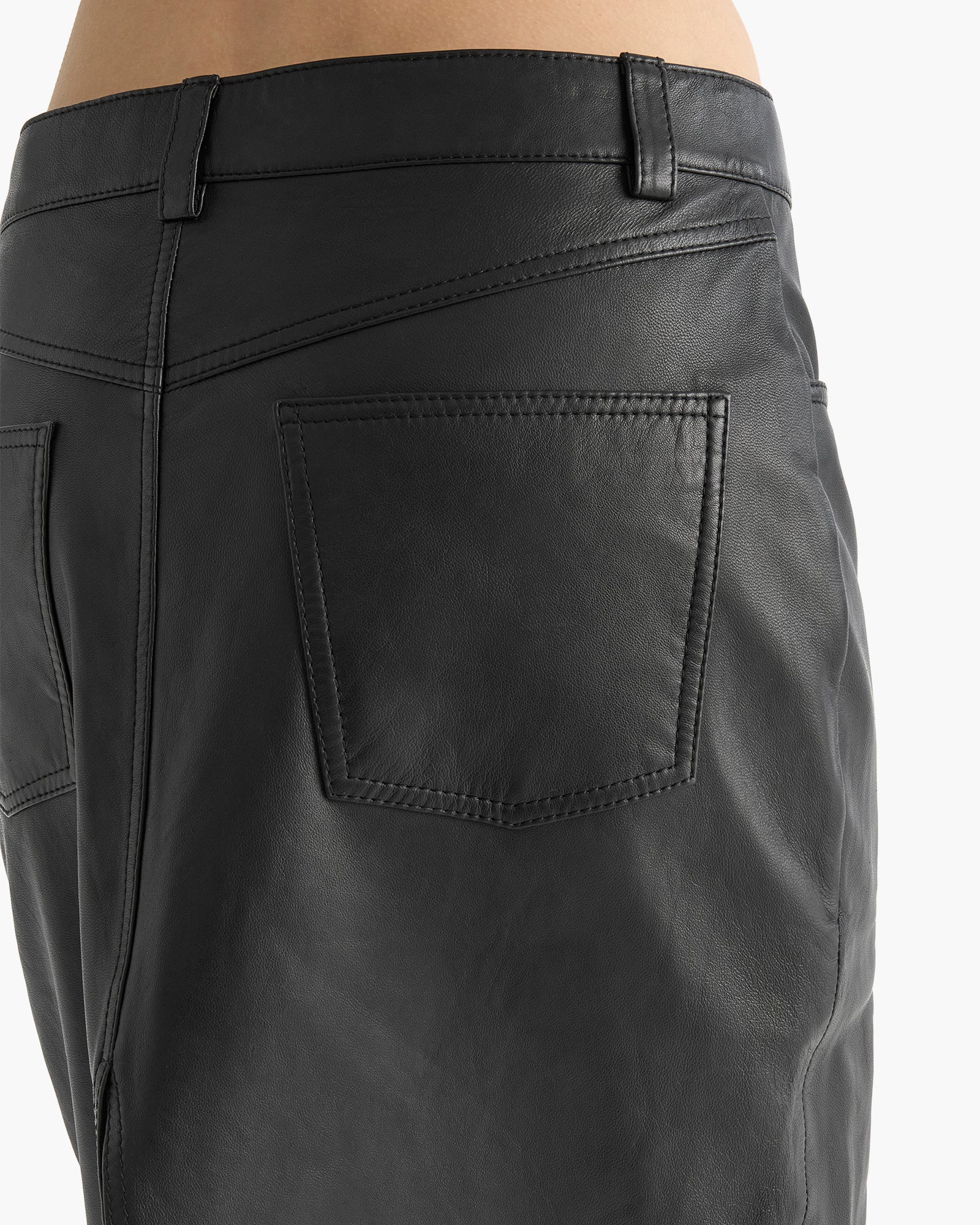 Leather Pencil Skirt - Black
