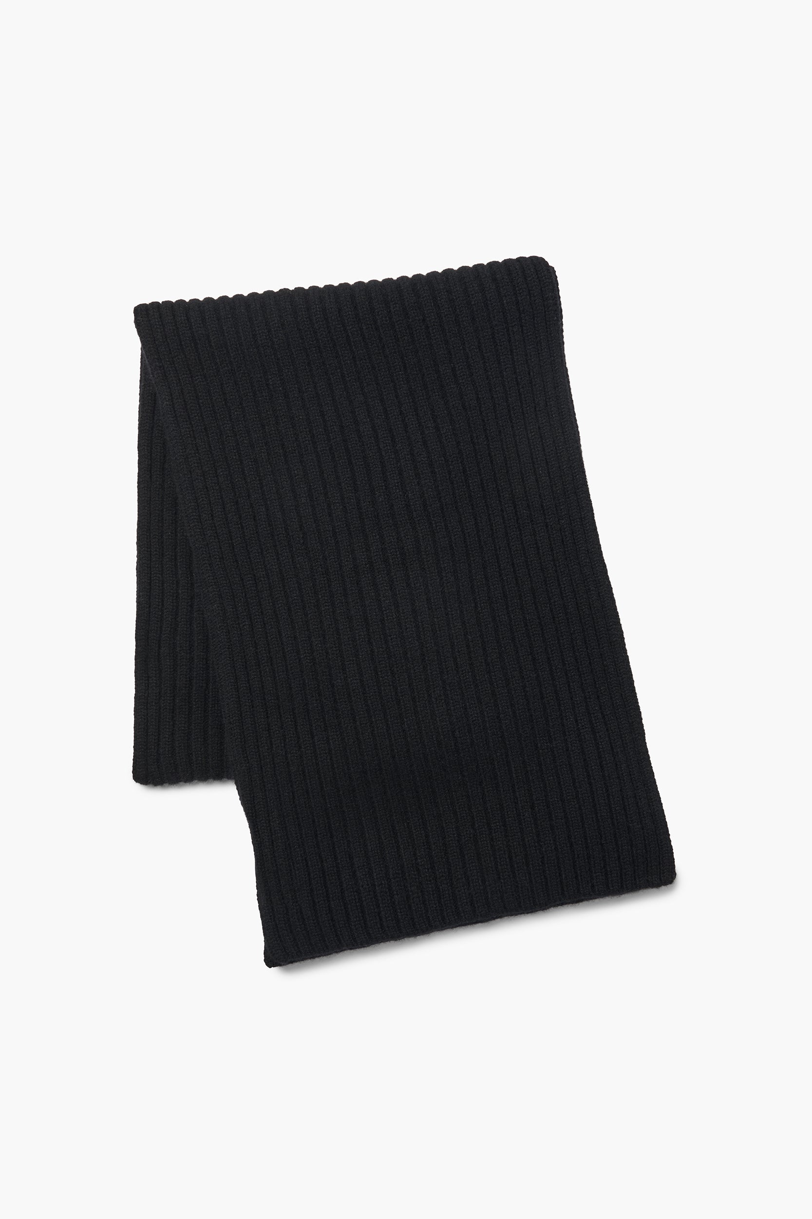 Plaited Ribbed Beanie/Scarf Set - Black