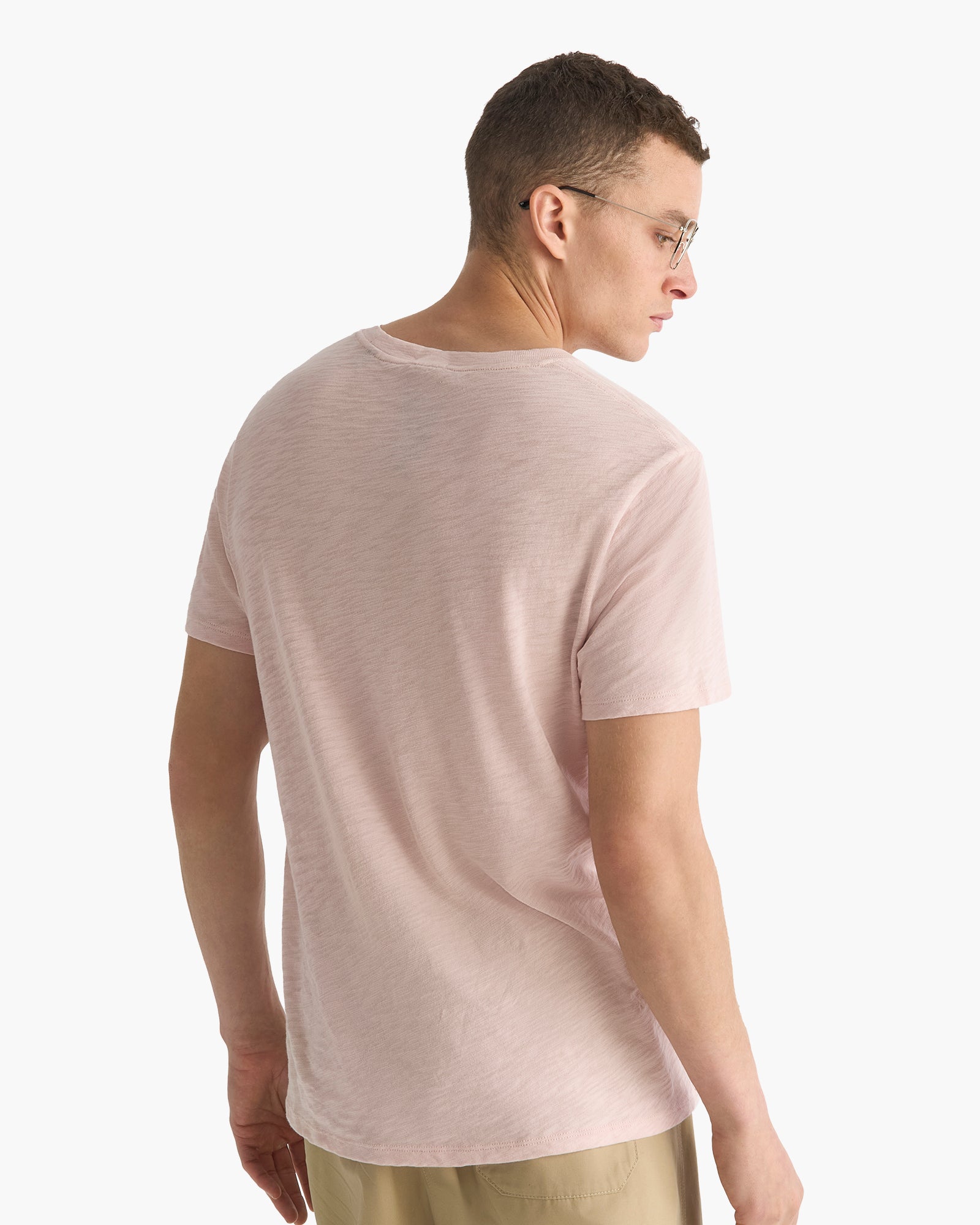 Slub Jersey Crew Neck Tee - Faded Rose