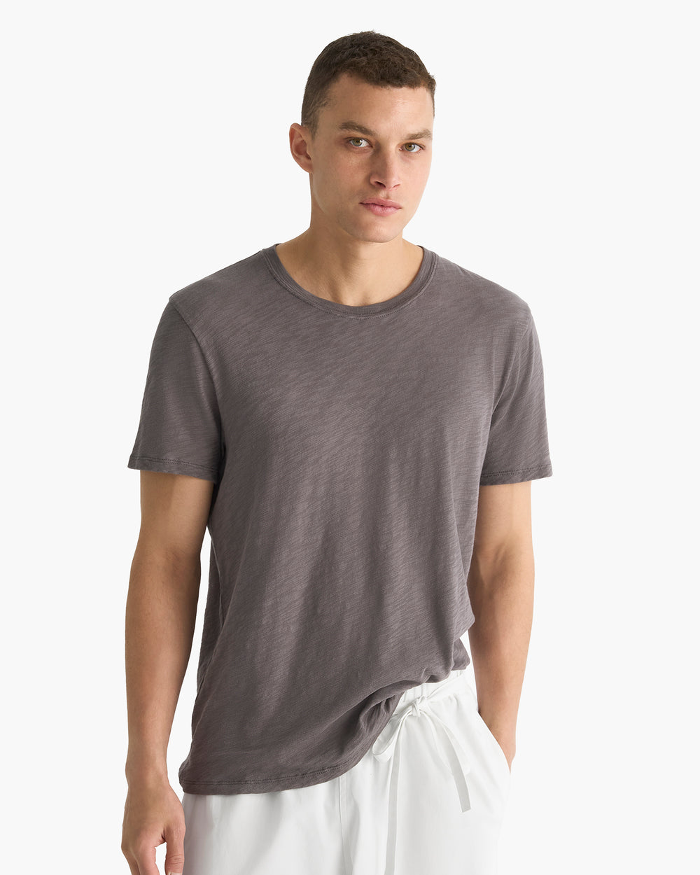 Slub Jersey Crew Neck Tee - Onyx
