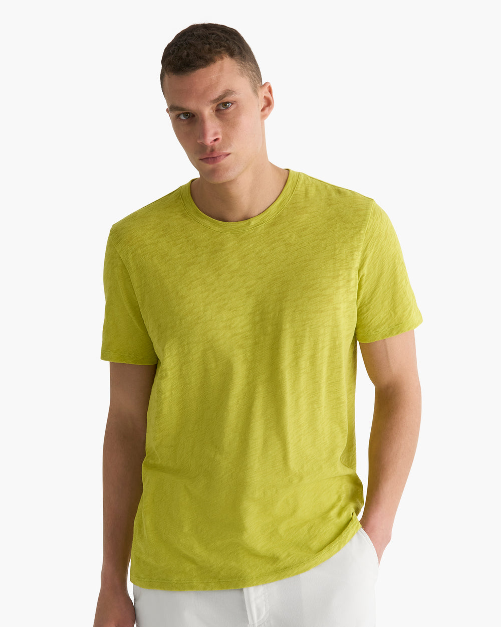 Slub Jersey Crew Neck Tee - Citrus Leaf