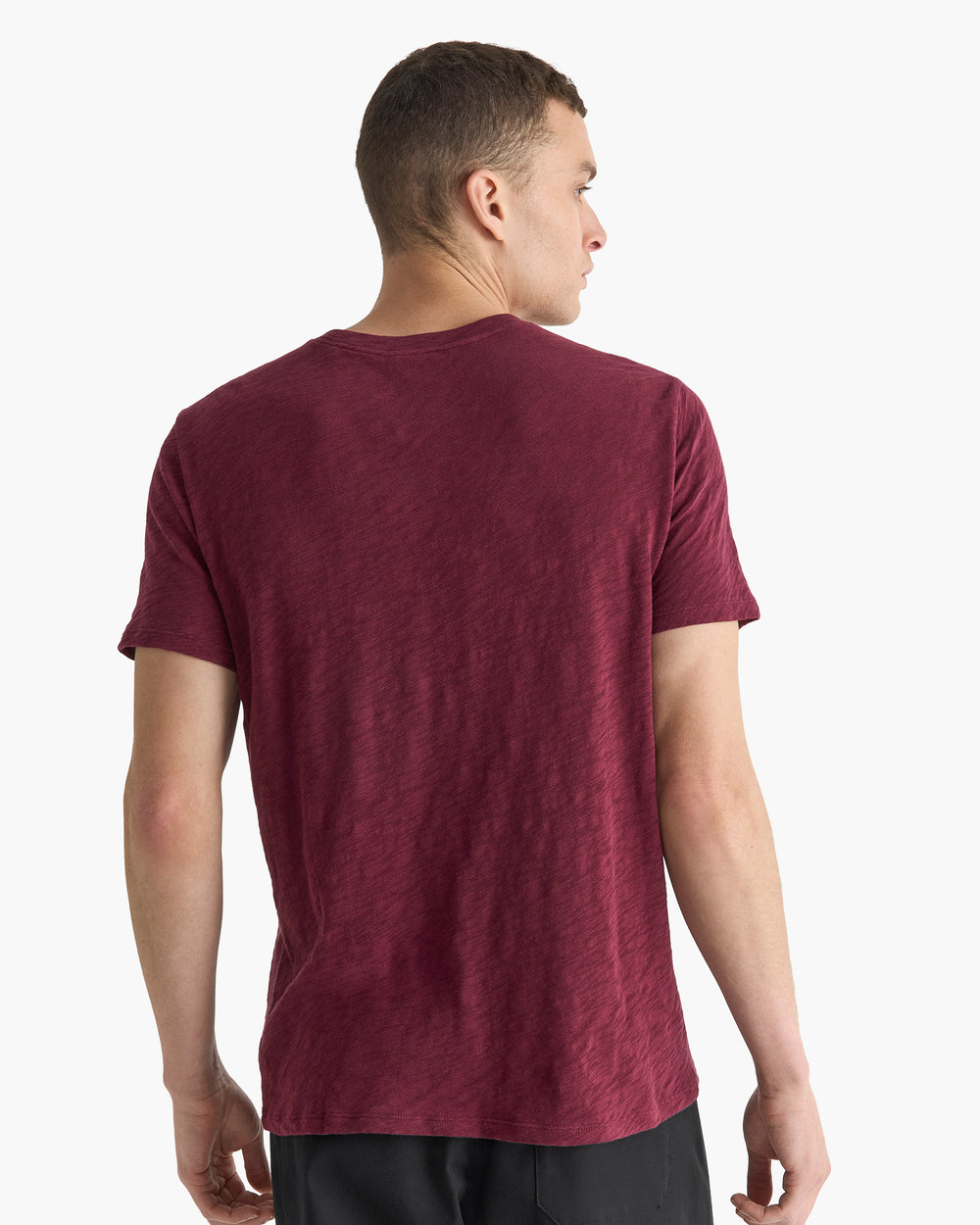 Slub Jersey Crew Neck Tee - Wine