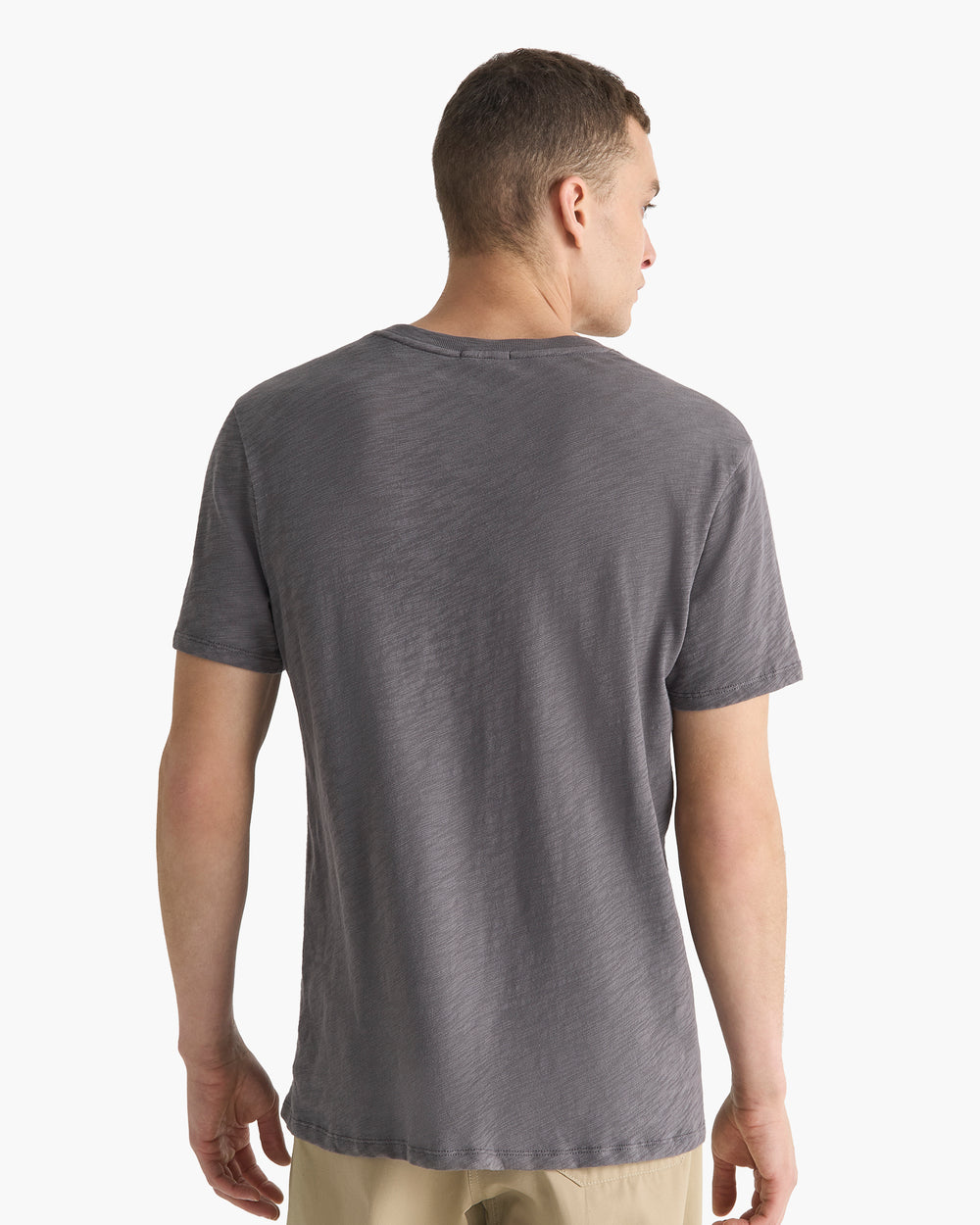 Slub Jersey Chroma Wash V-Neck Tee - Onyx