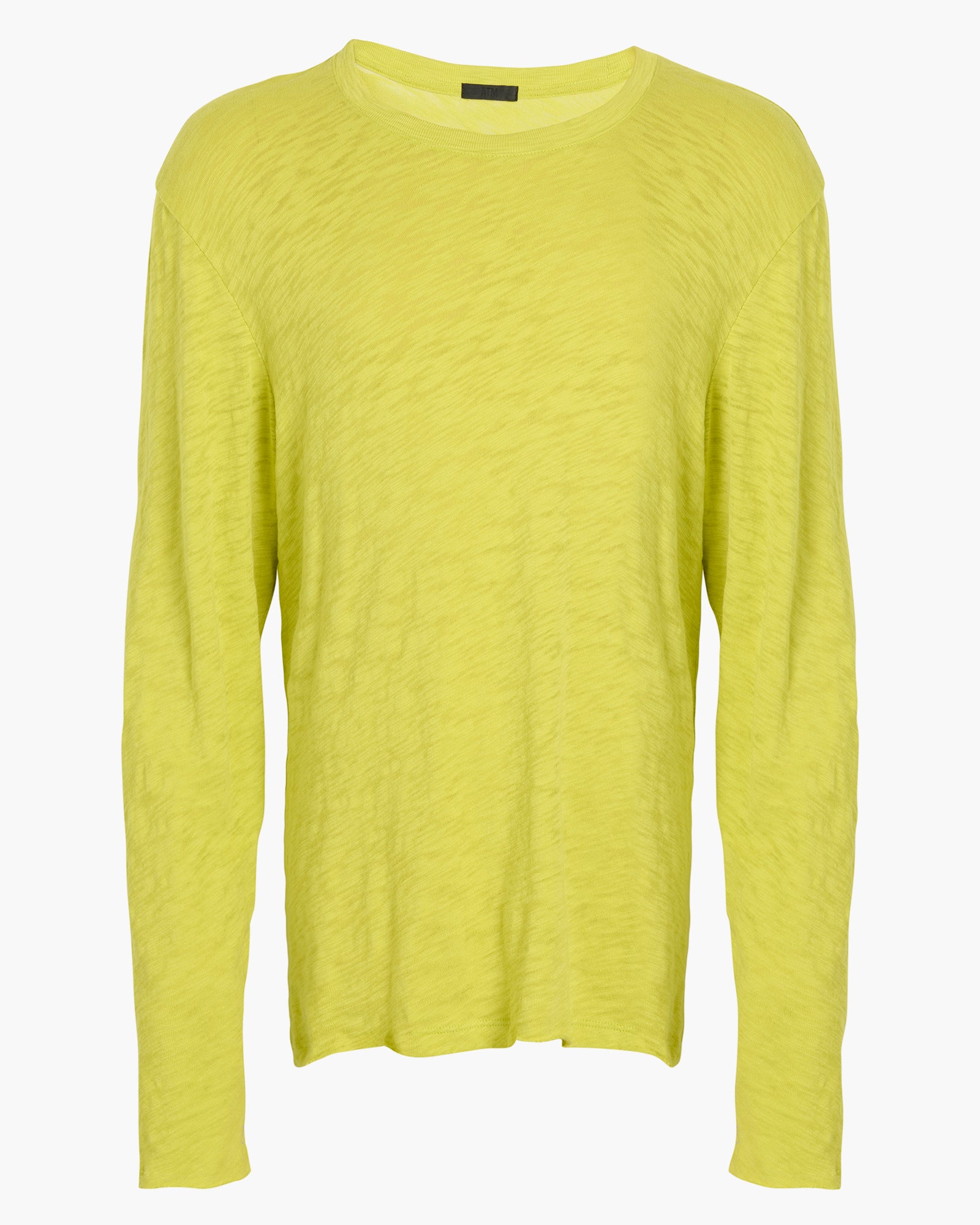 Slub Jersey Long Sleeve Destroyed Wash Tee - Citrus Leaf