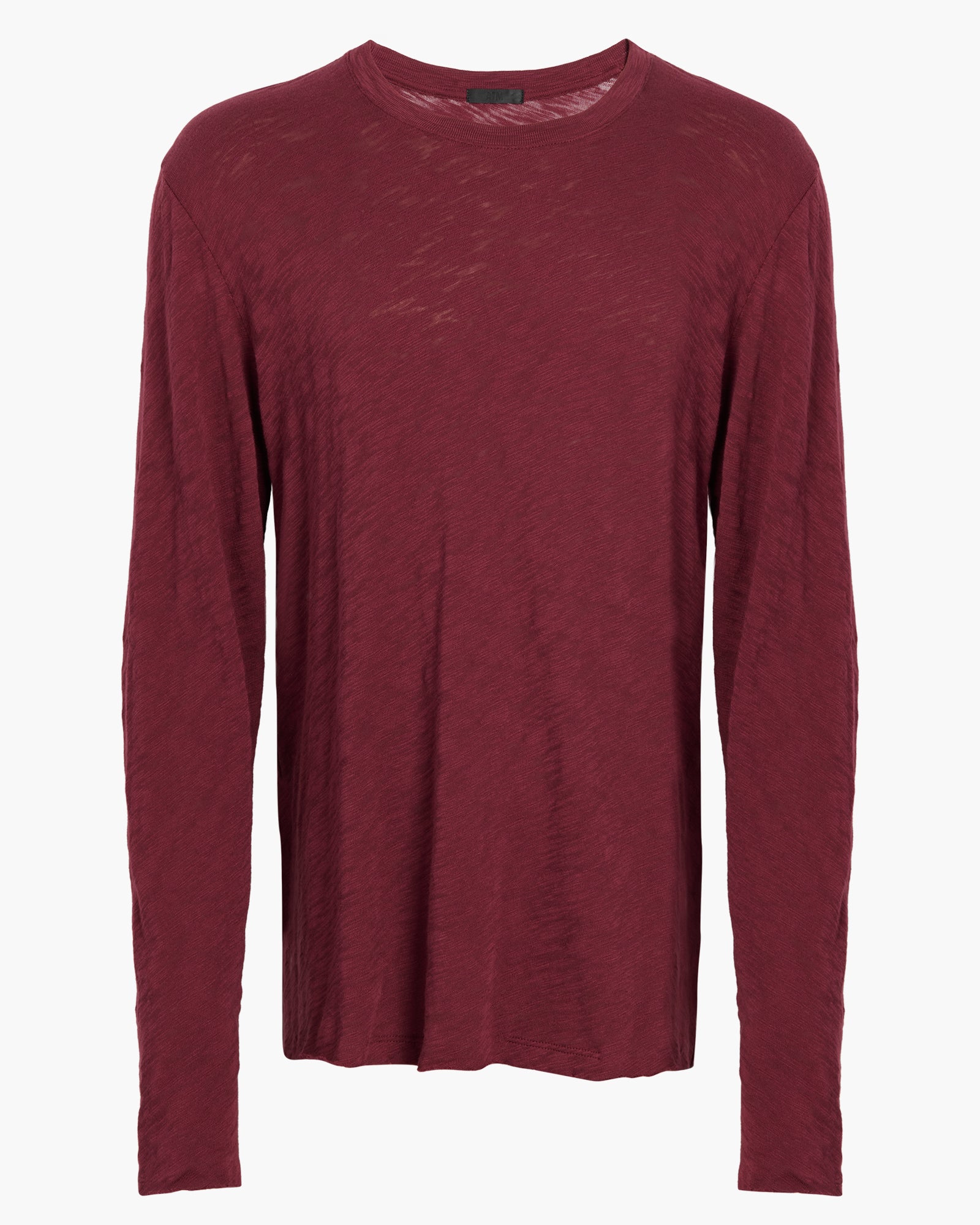 Slub Jersey Long Sleeve Destroyed Wash Tee - Wine
