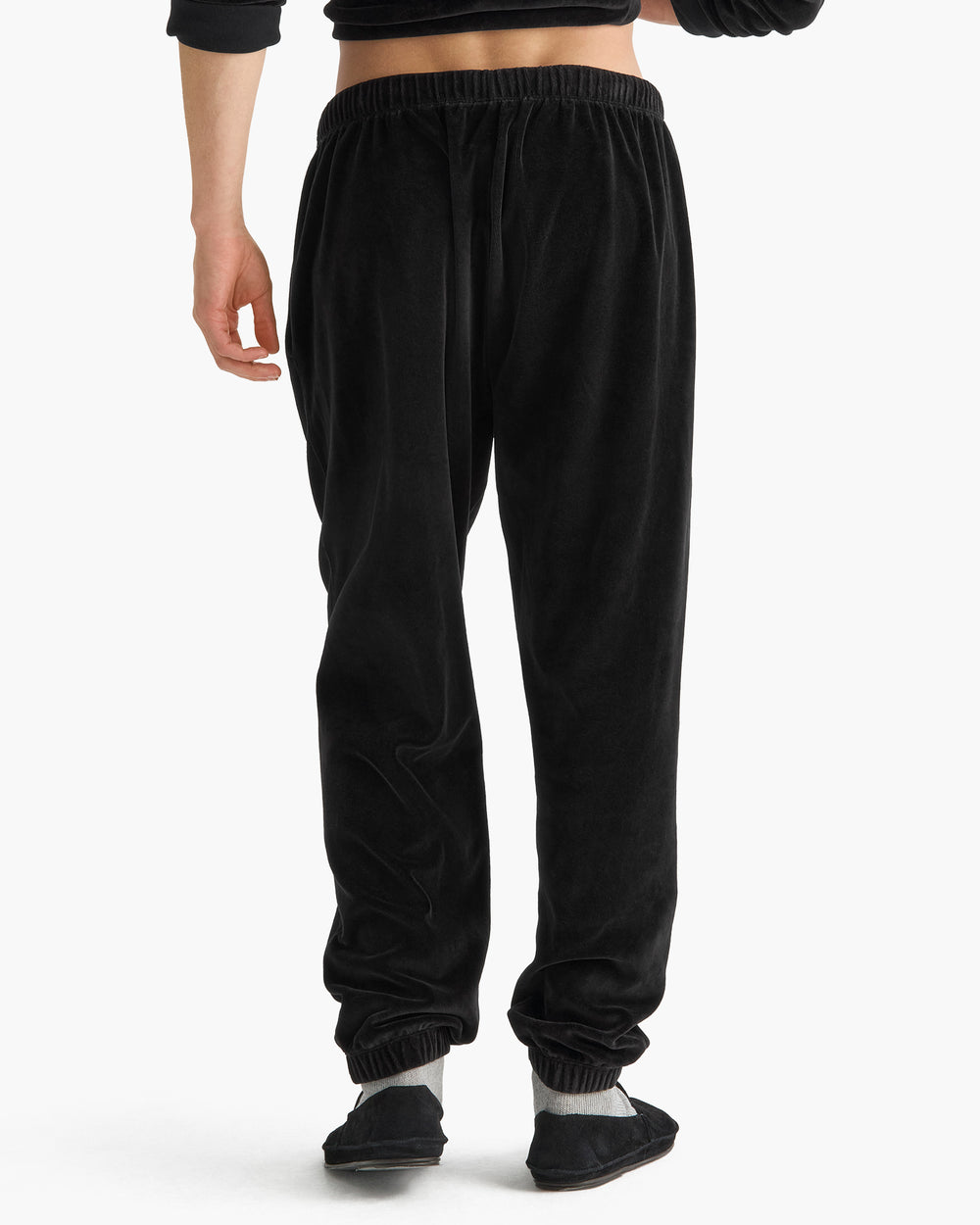 Velour Pull On Jogger - Black