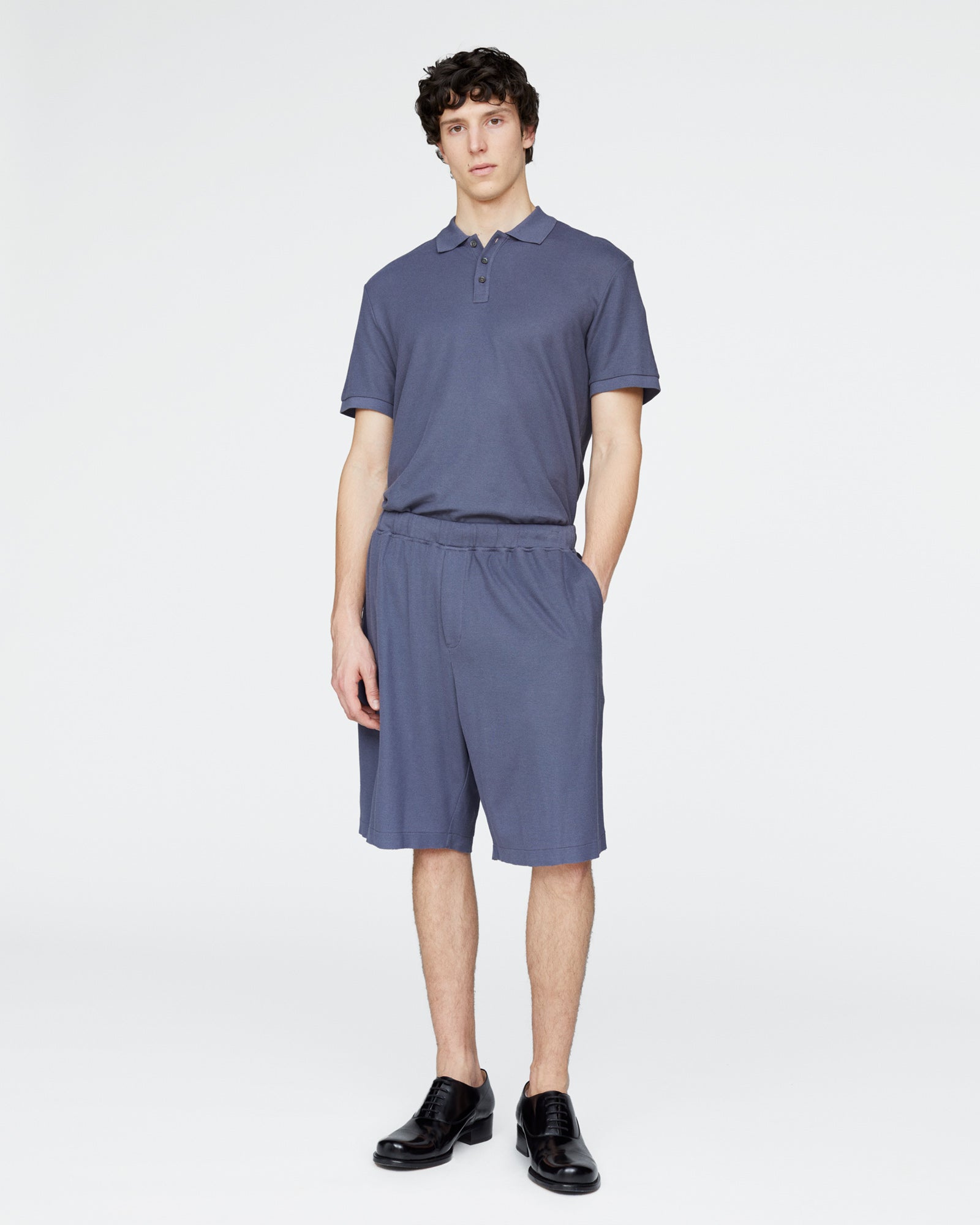 Pima Cotton Pique Shorts - Dusk Blue