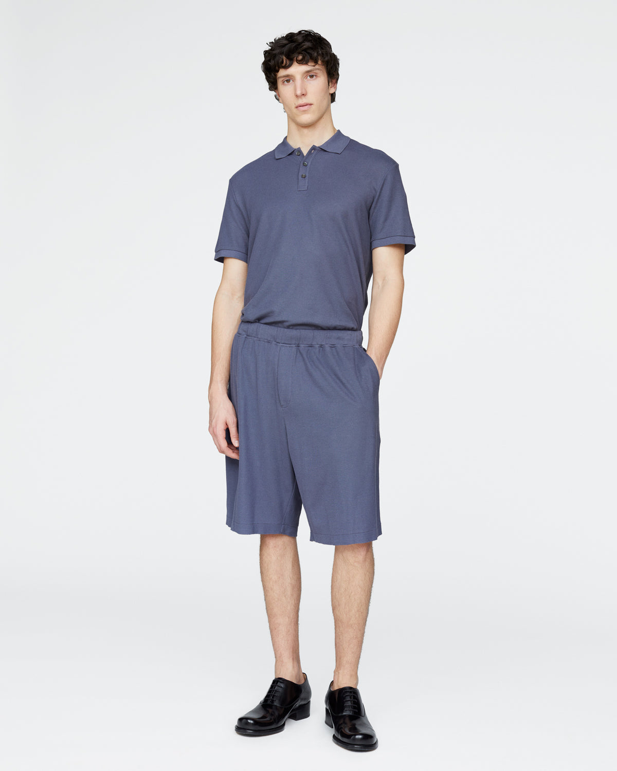 Pima Cotton Pique Shorts - Dusk Blue