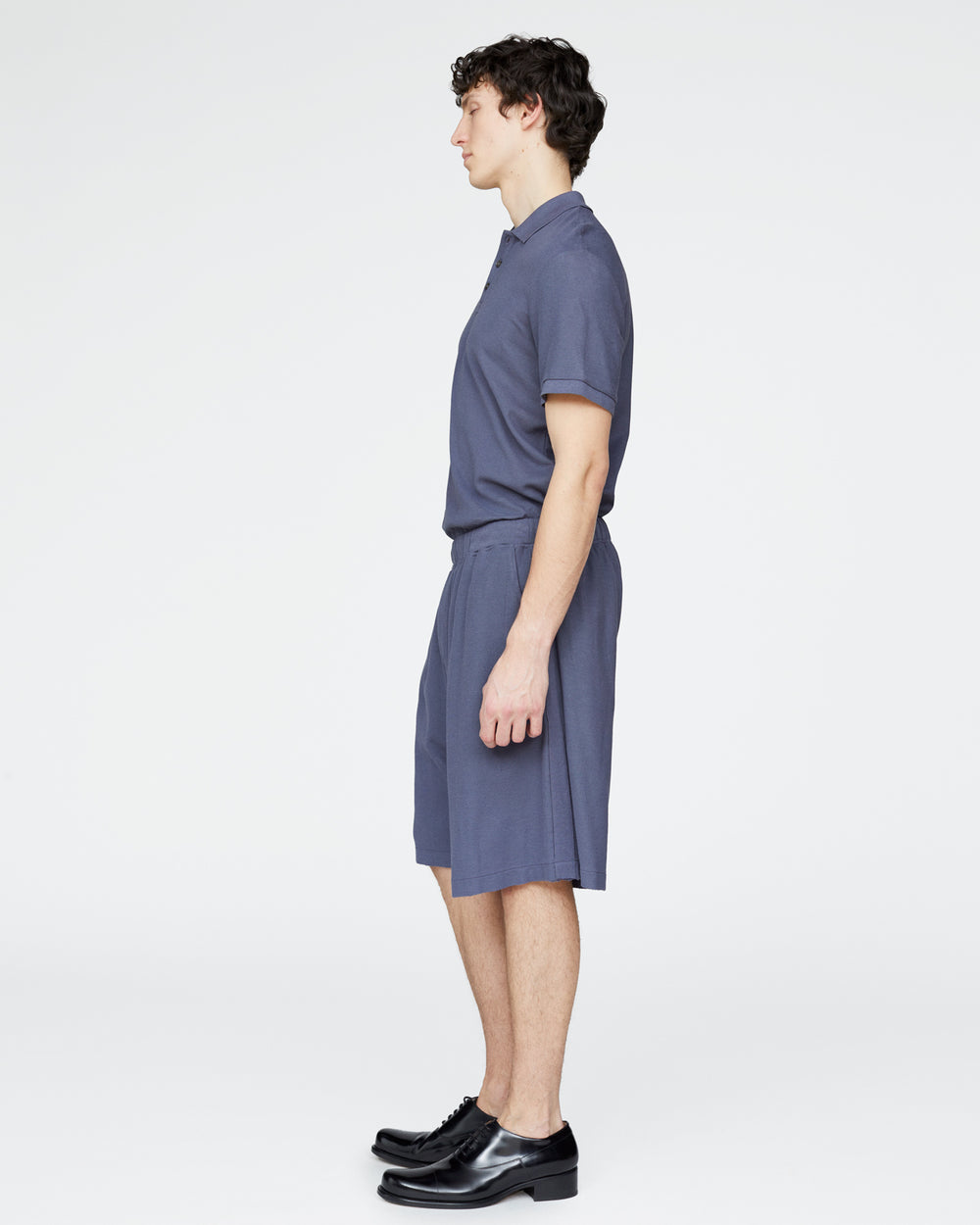 Pima Cotton Pique Shorts - Dusk Blue