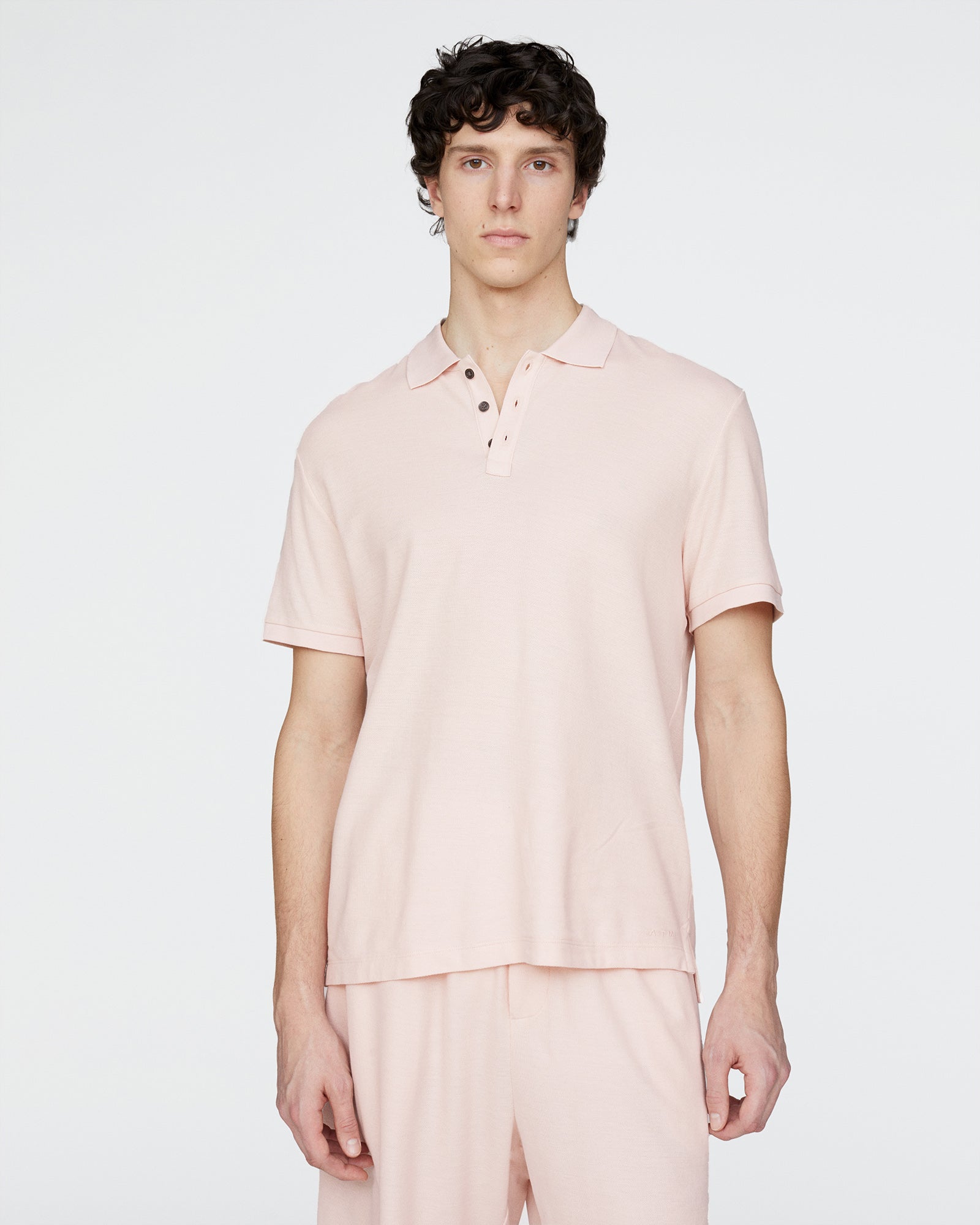 Pima Cotton Pique Polo - Faded Rose