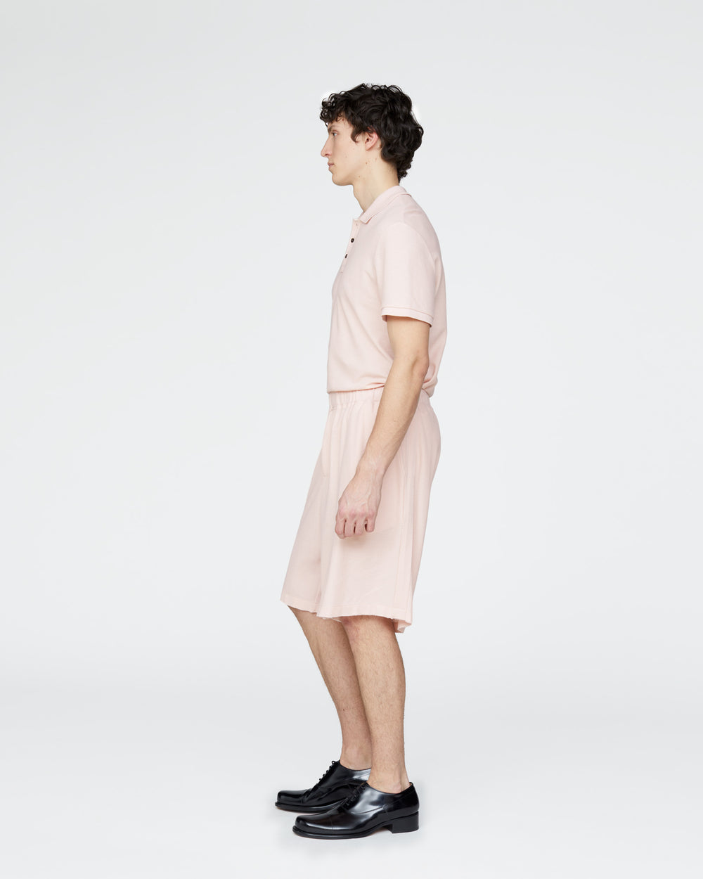 Pima Cotton Pique Shorts - Faded Rose