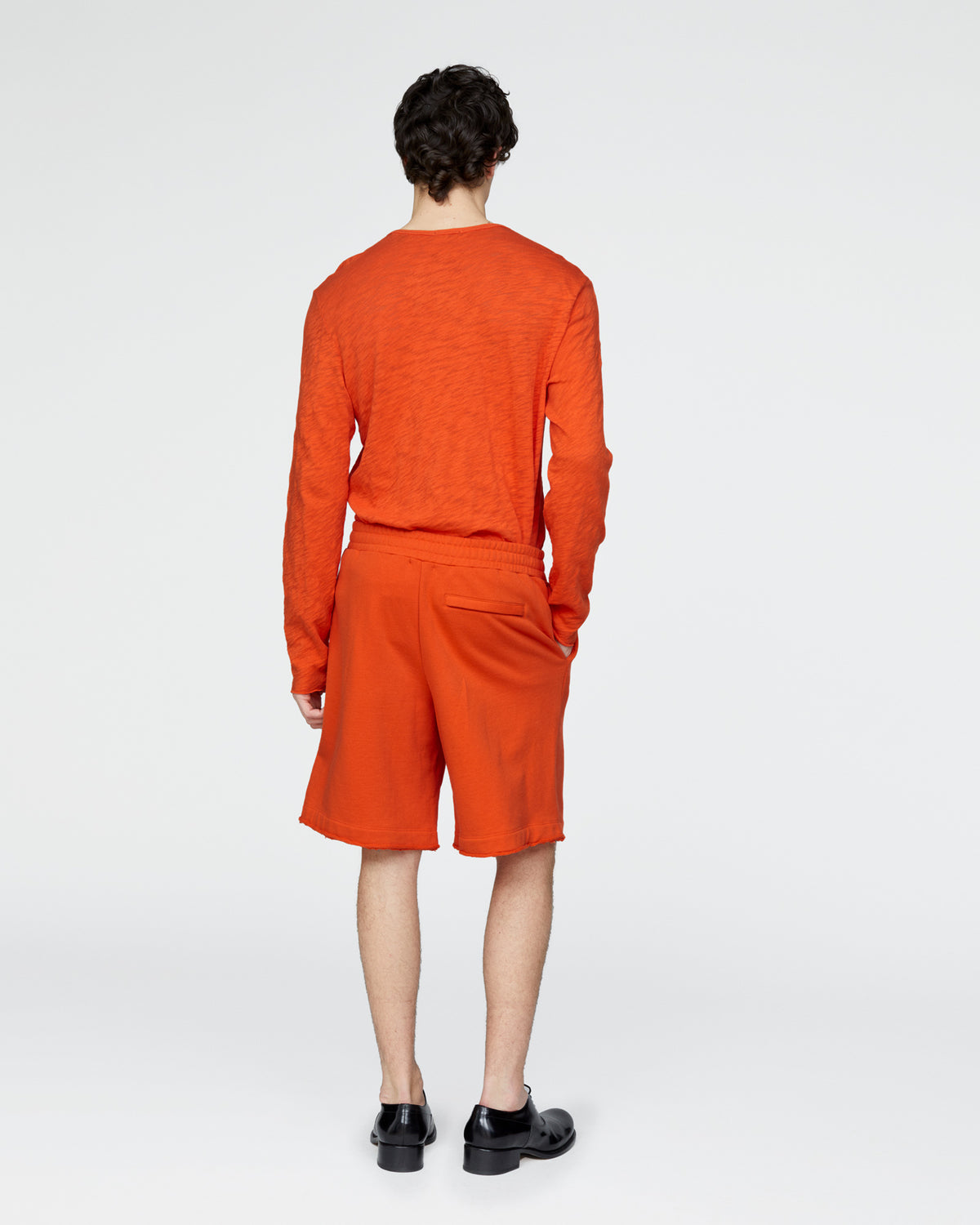 French Terry Pull-On Shorts - Tomato