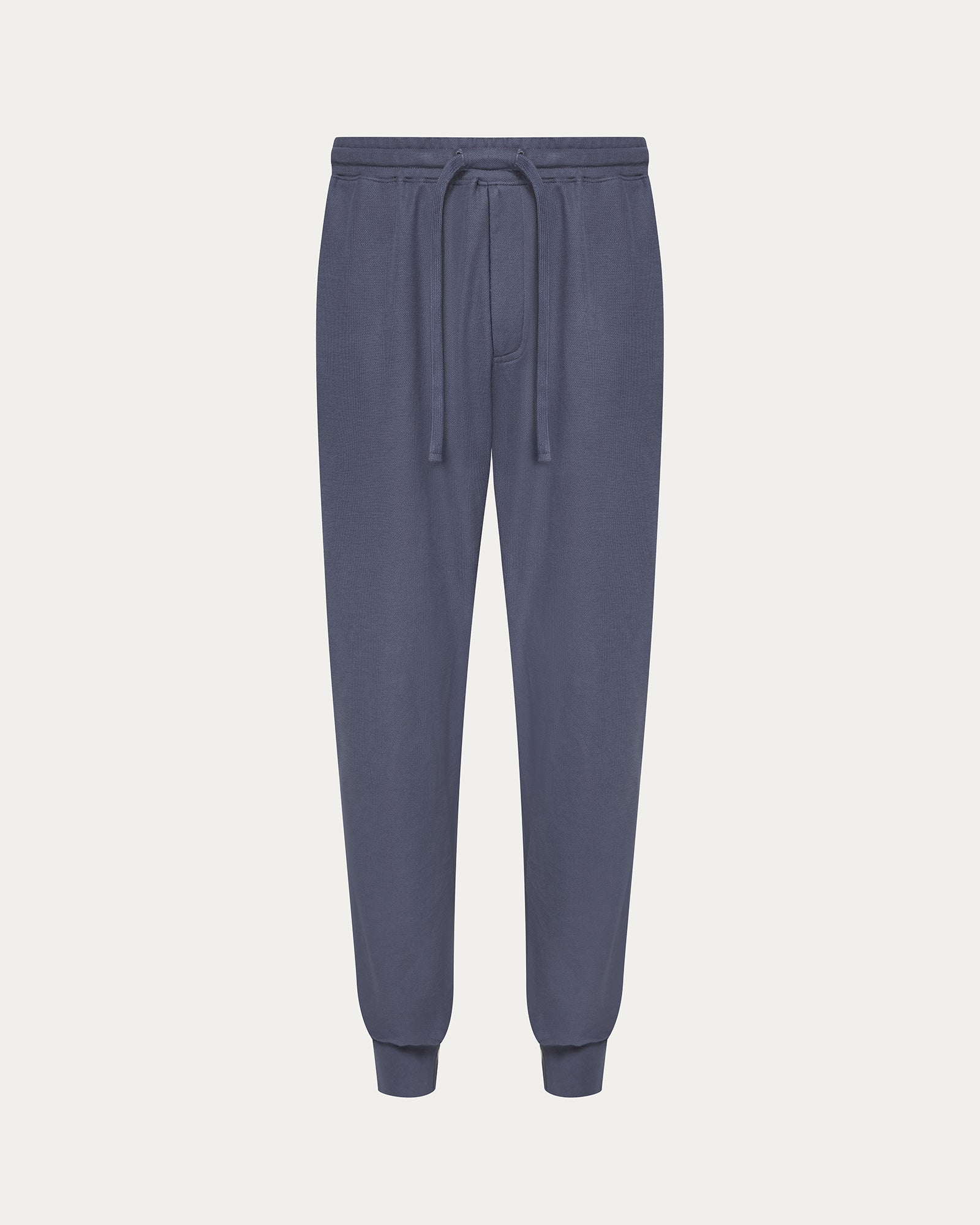 Pima Cotton Pique Banded Bottom Sweatpants - Dusk Blue