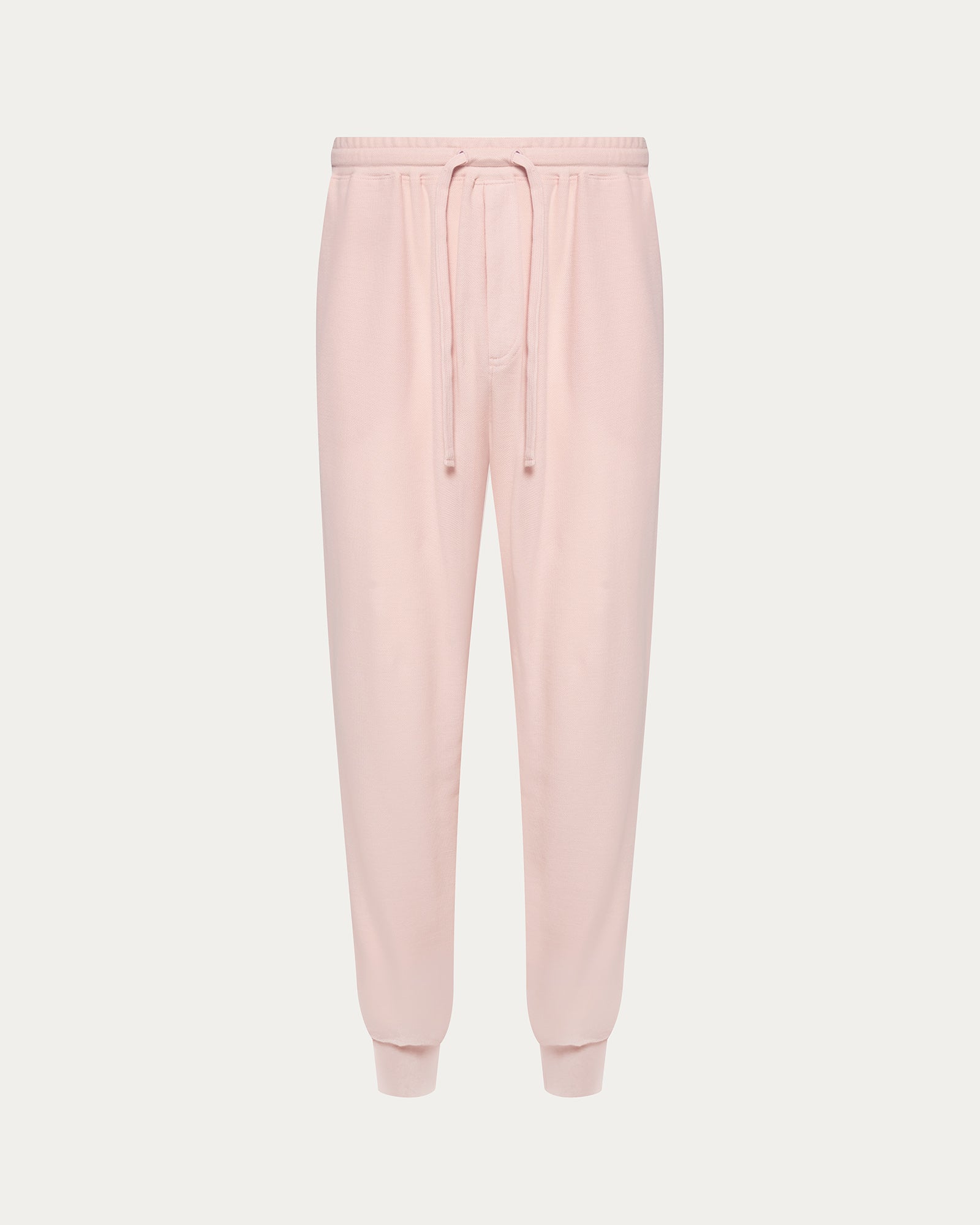 Pima Cotton Pique Banded Bottom Sweatpants - Faded Rose