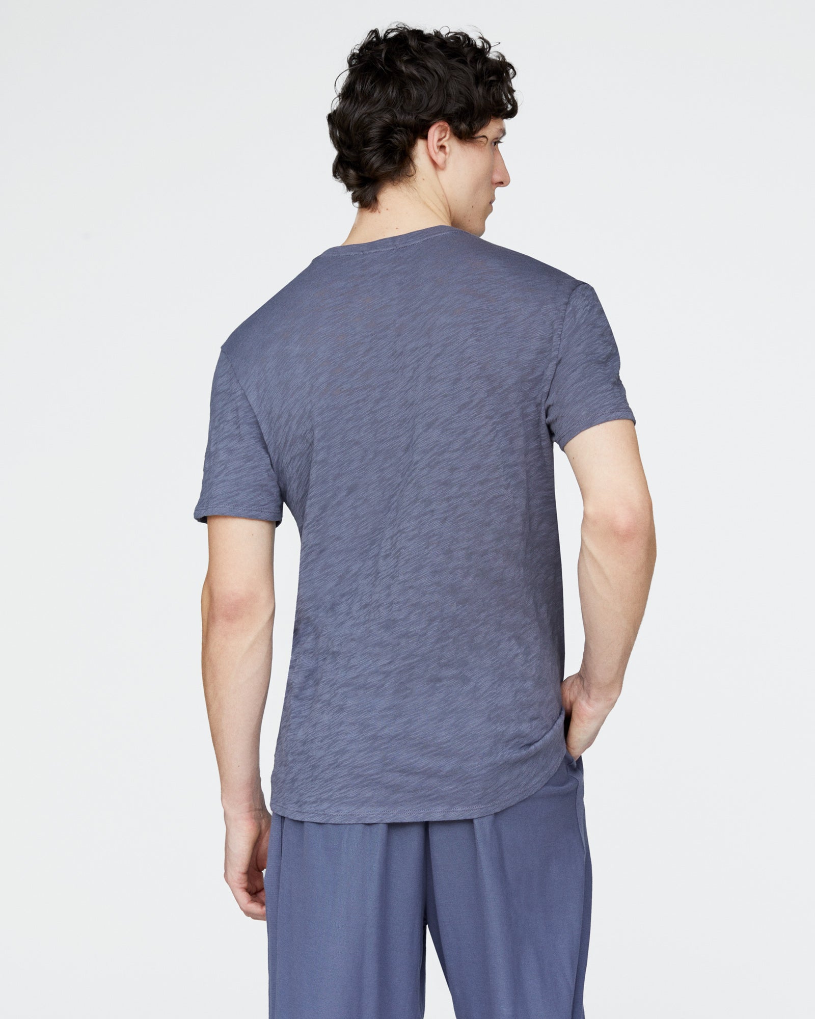 Slub Jersey Crew Neck Tee - Dusk Blue