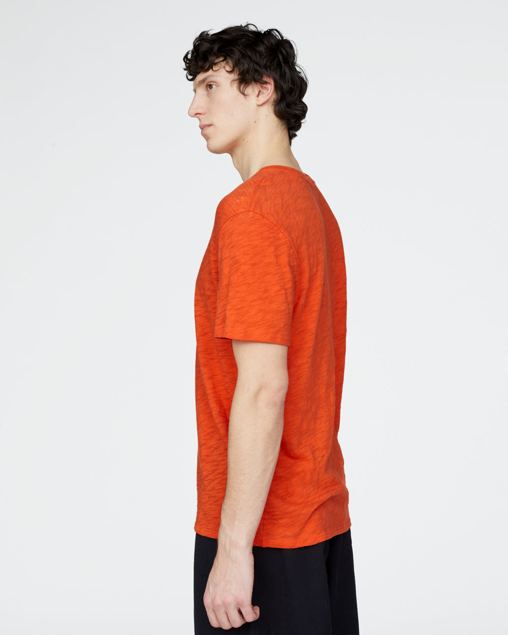 Slub Jersey Crew Neck Tee - Tomato