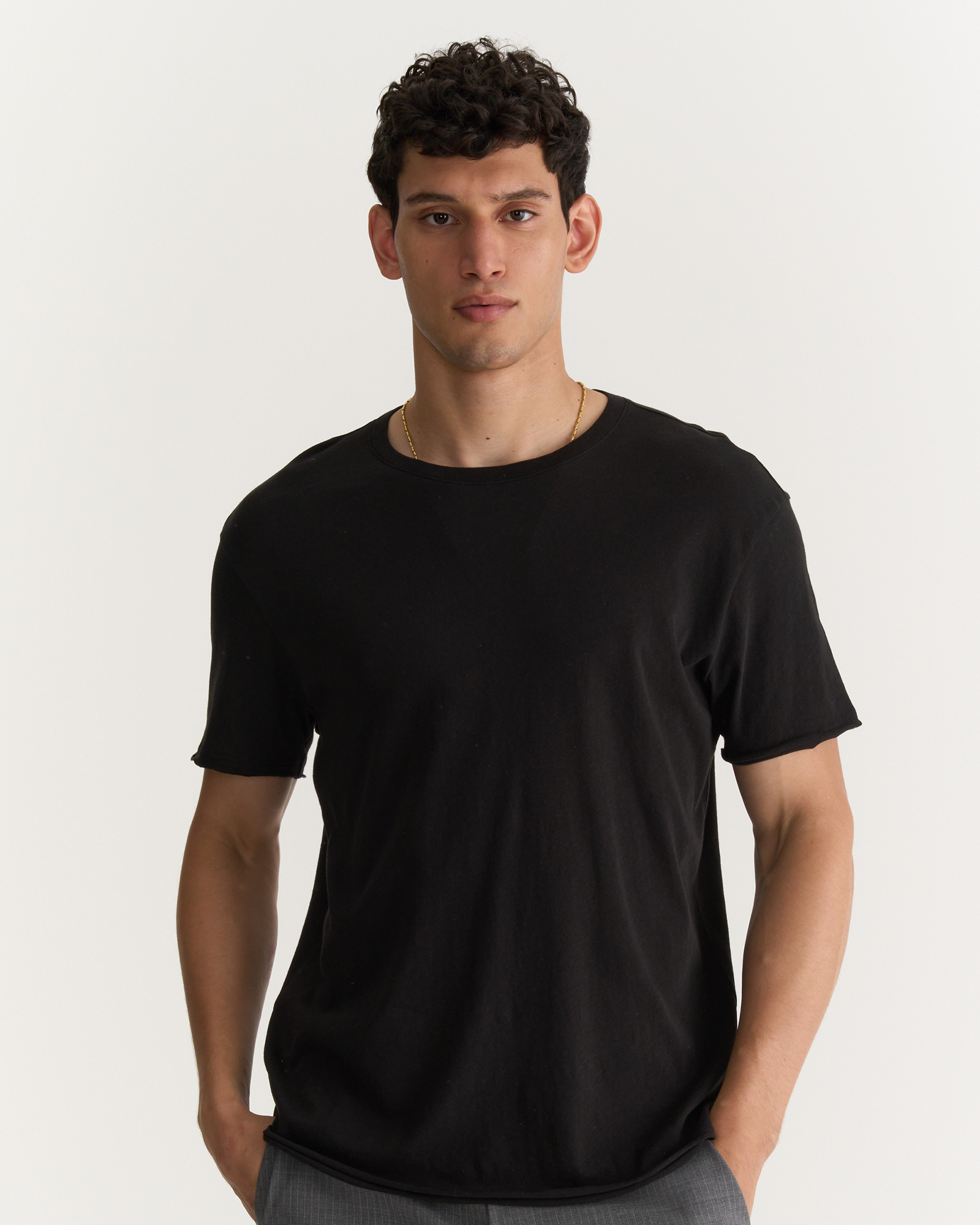 Vintage Jersey Crew Neck Tee - Black
