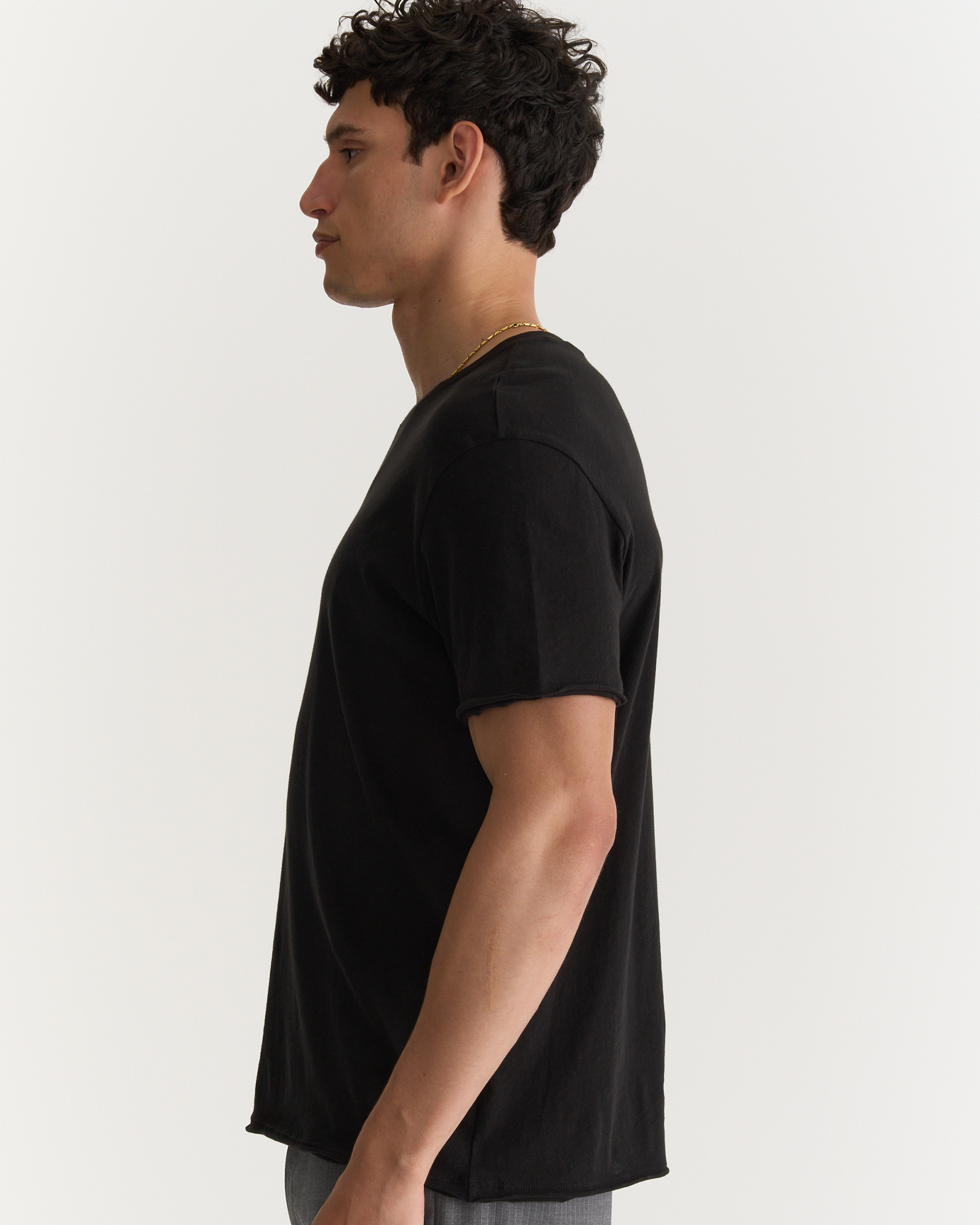 Vintage Jersey Crew Neck Tee - Black